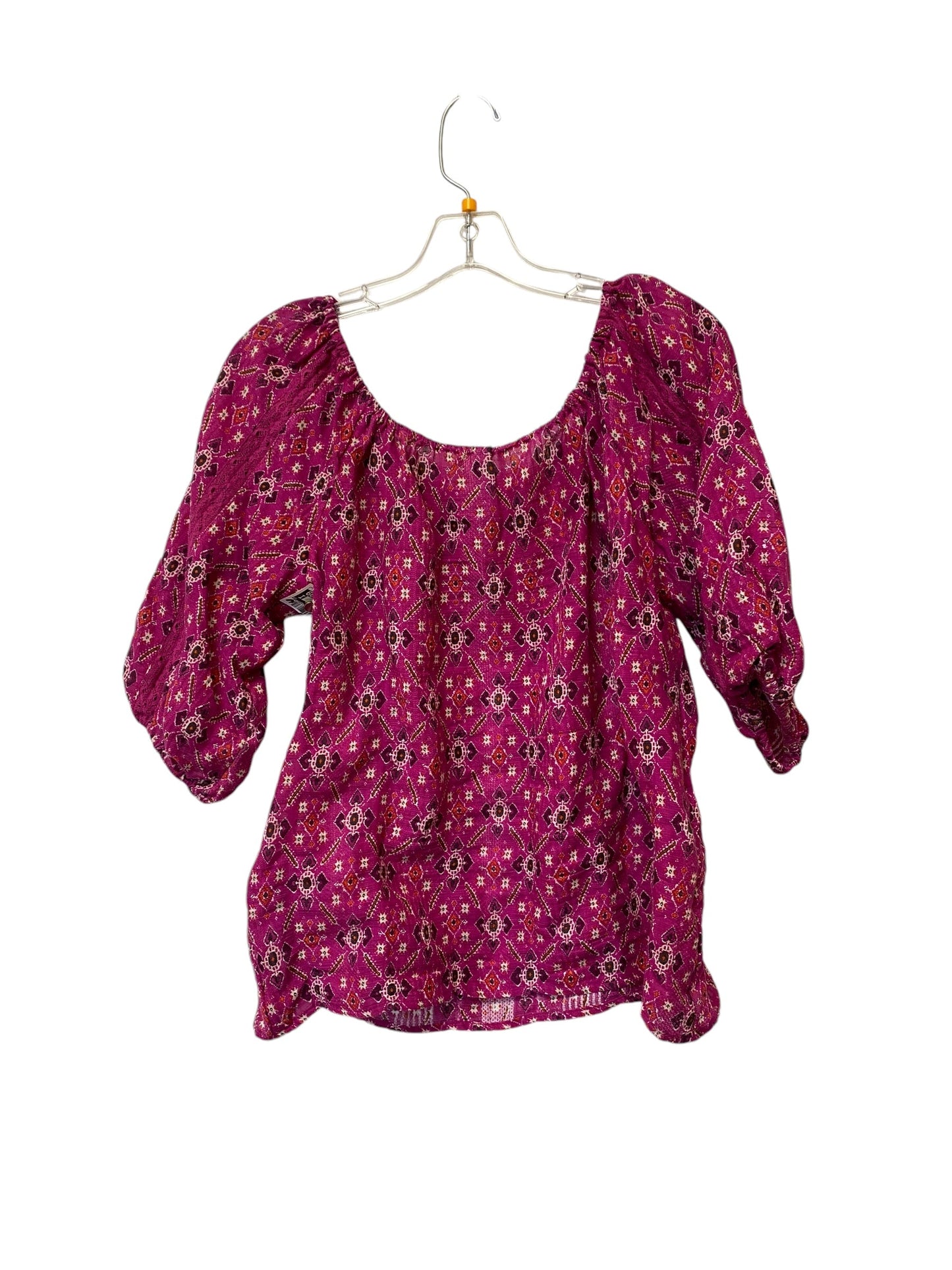 Top Short Sleeve By Anthropologie In Purple, Size: Xs