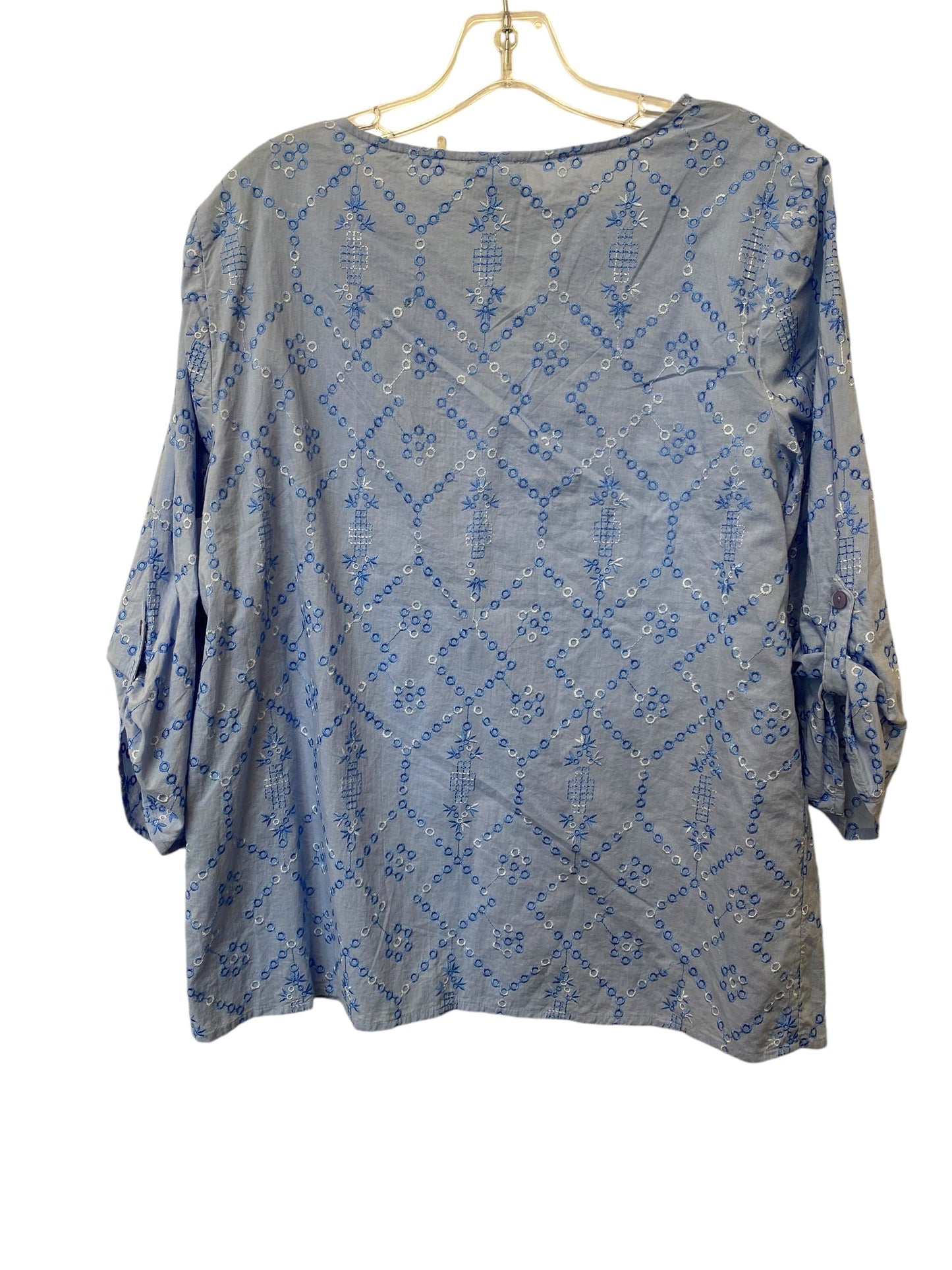 Top Long Sleeve By Chicos In Blue