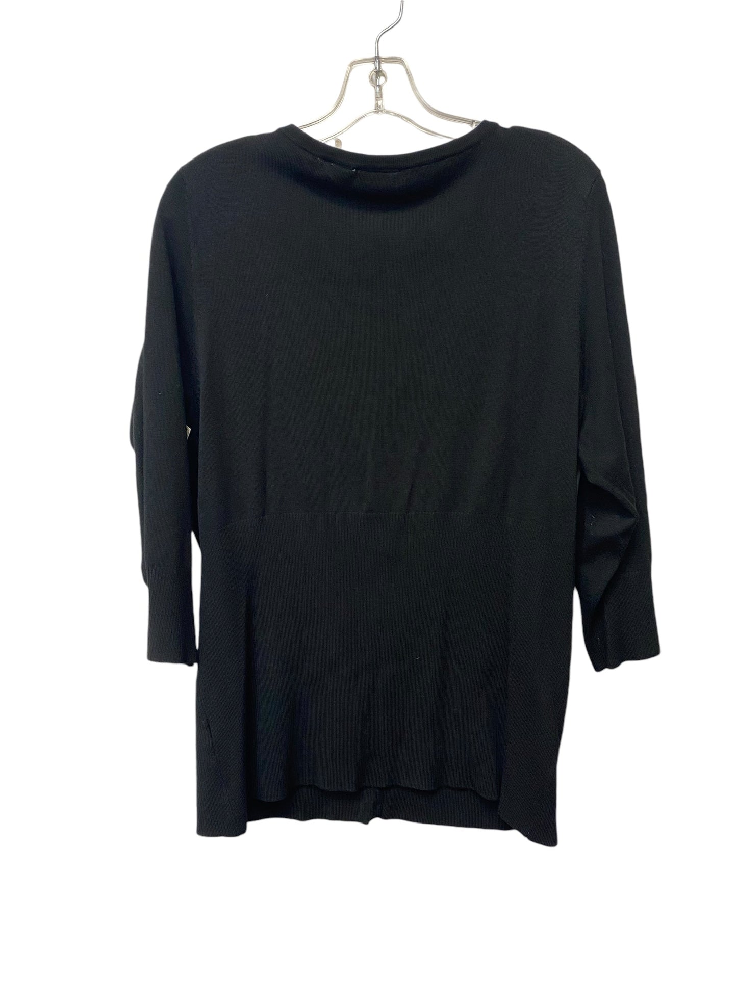 Top Long Sleeve By Cato In Black, Size: 14