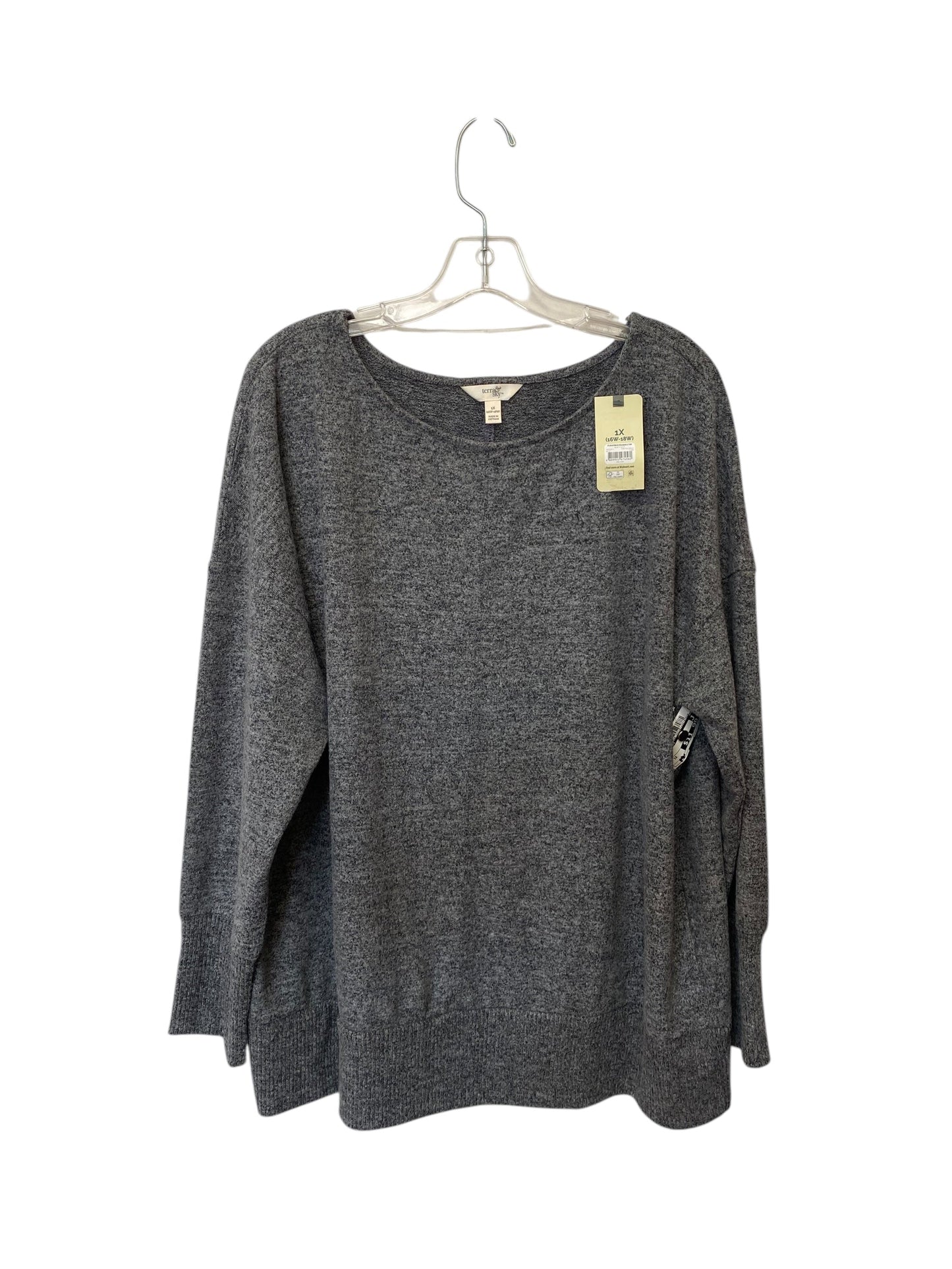 Sweater By Terra & Sky In Grey, Size: 1x