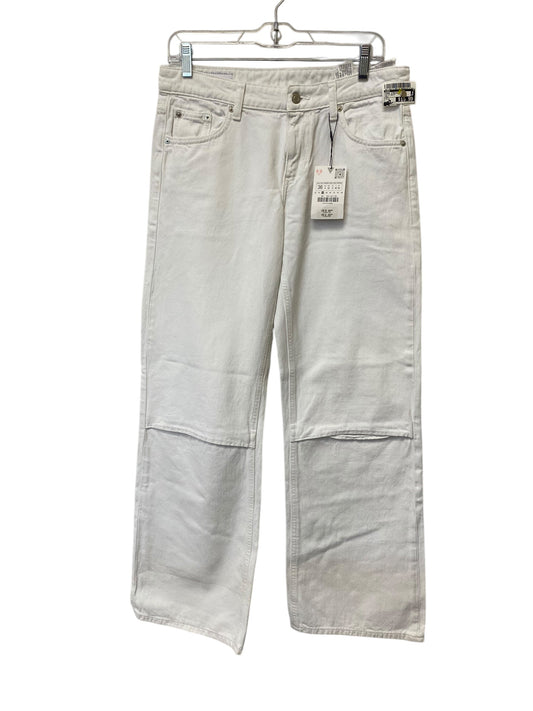 Jeans Straight By Zara In White Denim, Size: 4