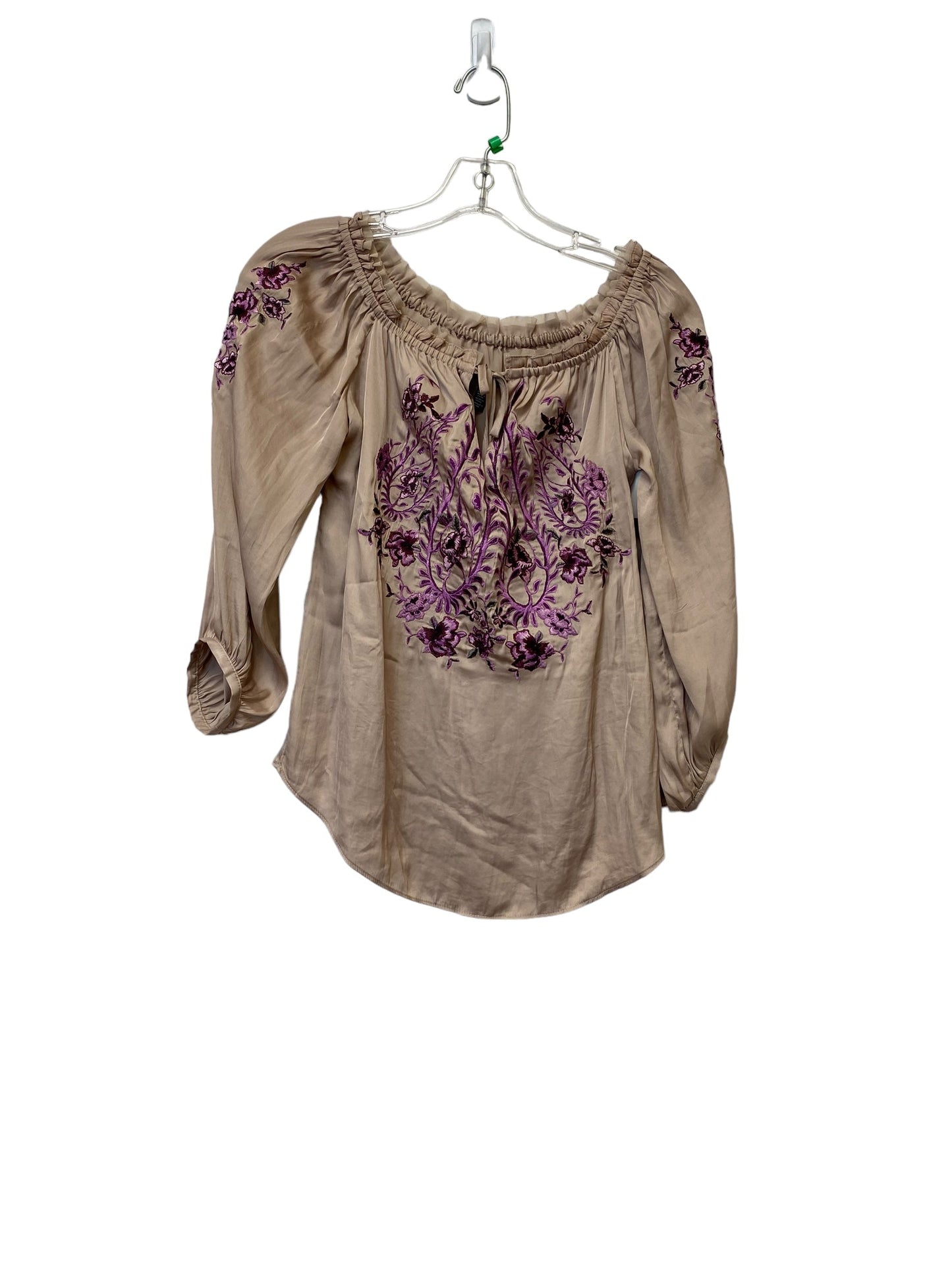 Top Long Sleeve By White House Black Market In Brown, Size: Xxs