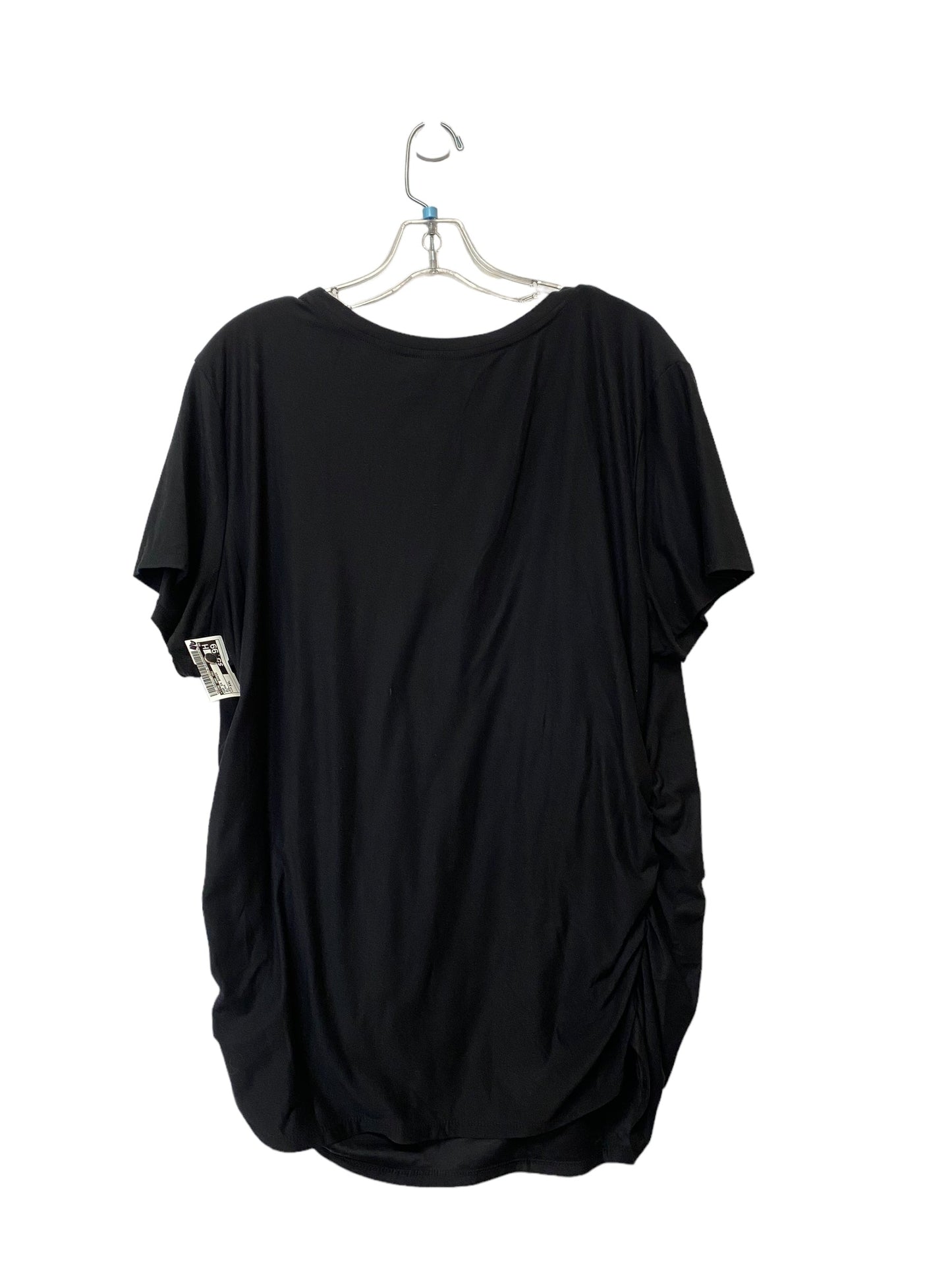 Top Short Sleeve Basic By Time And Tru In Black, Size: Xxl