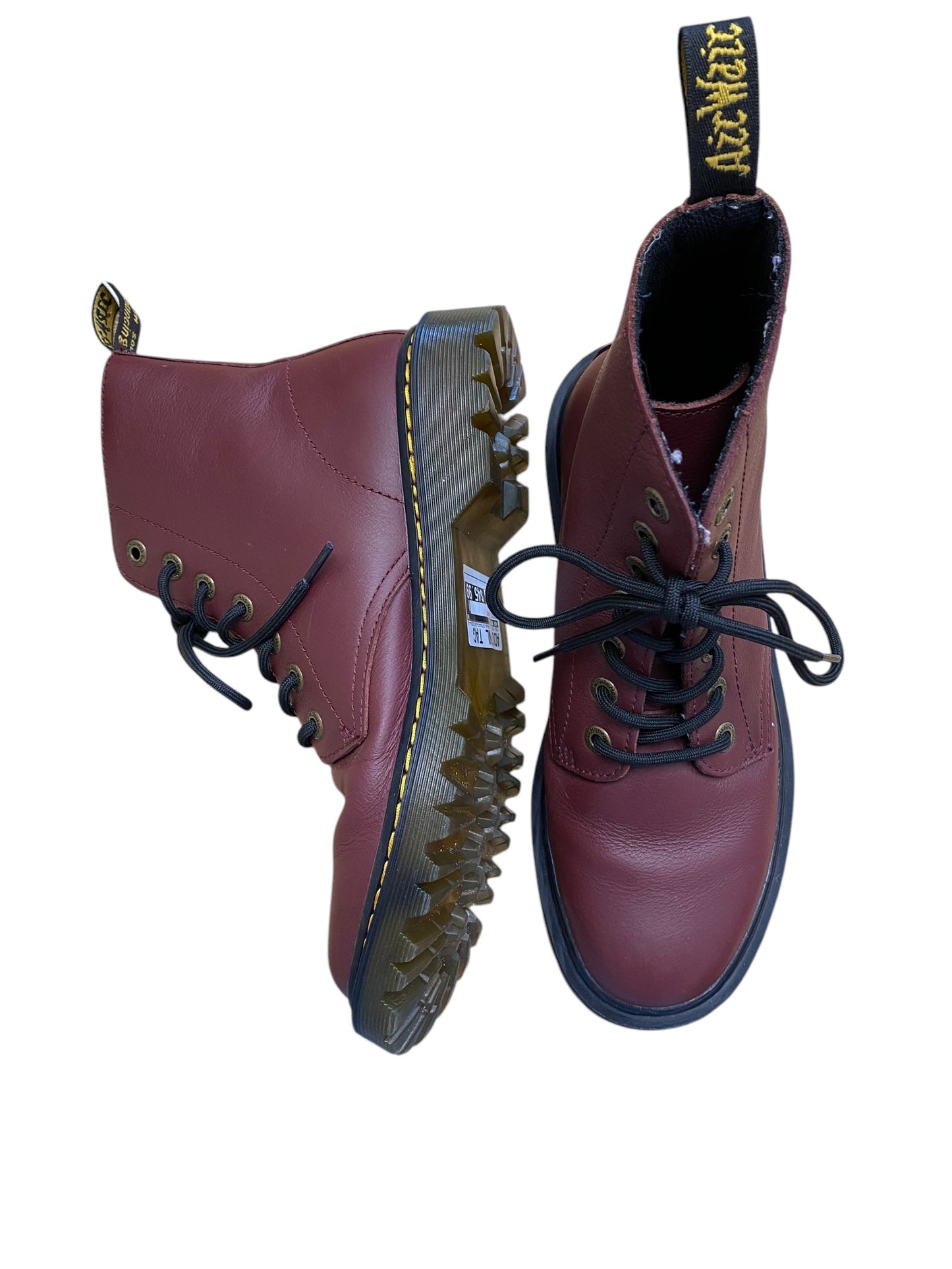 Boots Combat By Dr Martens In Maroon, Size: 9