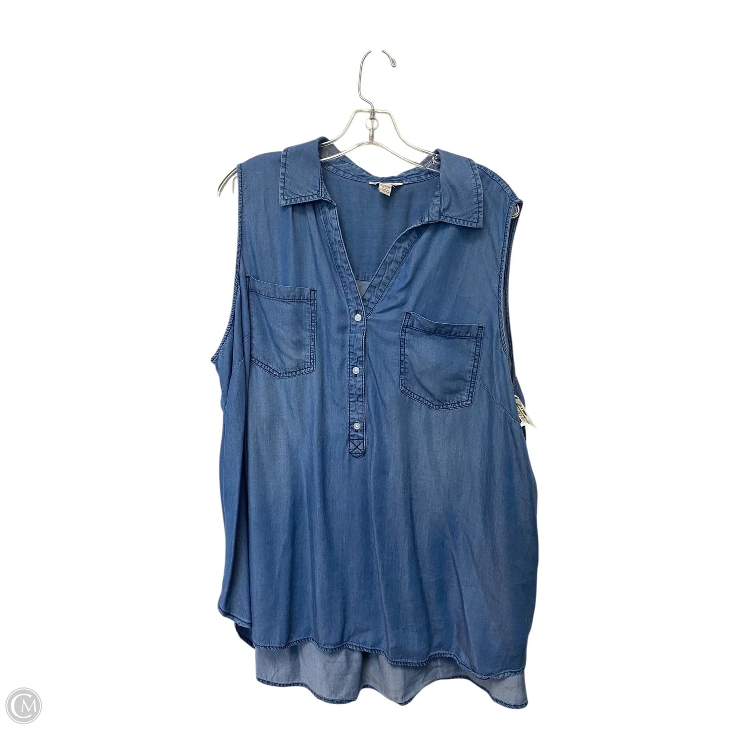 Top Sleeveless Basic By Cato In Blue, Size: 22