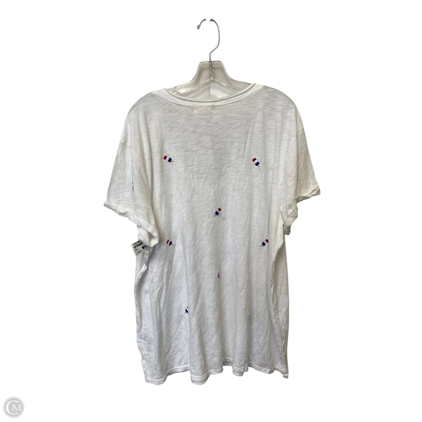 Top Short Sleeve Basic By T.la In White, Size: 1x