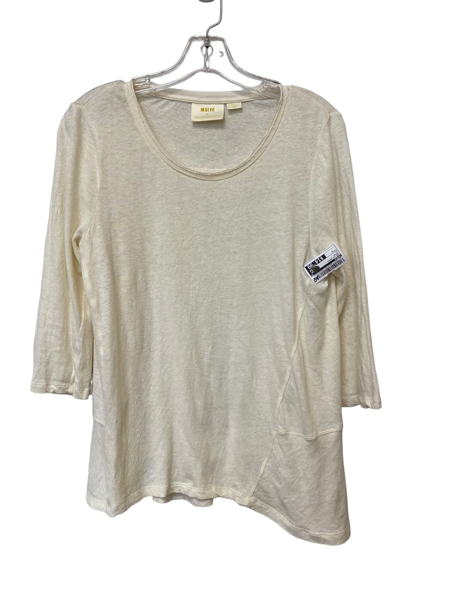 Cream Top Long Sleeve Basic Maeve, Size S