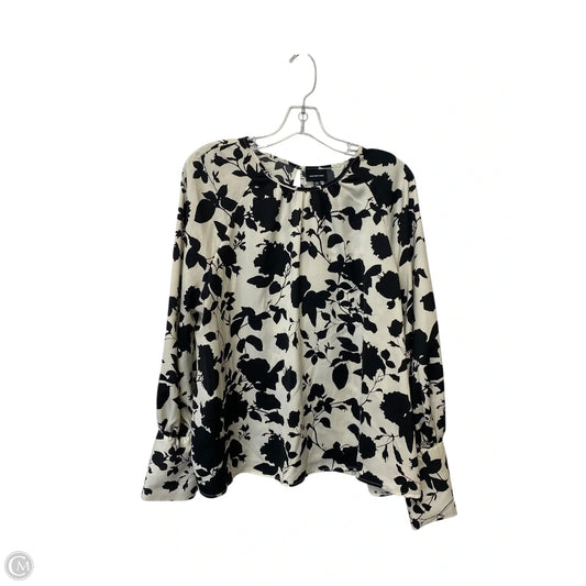 Top Long Sleeve By Who What Wear In Black & Cream, Size: Xxl