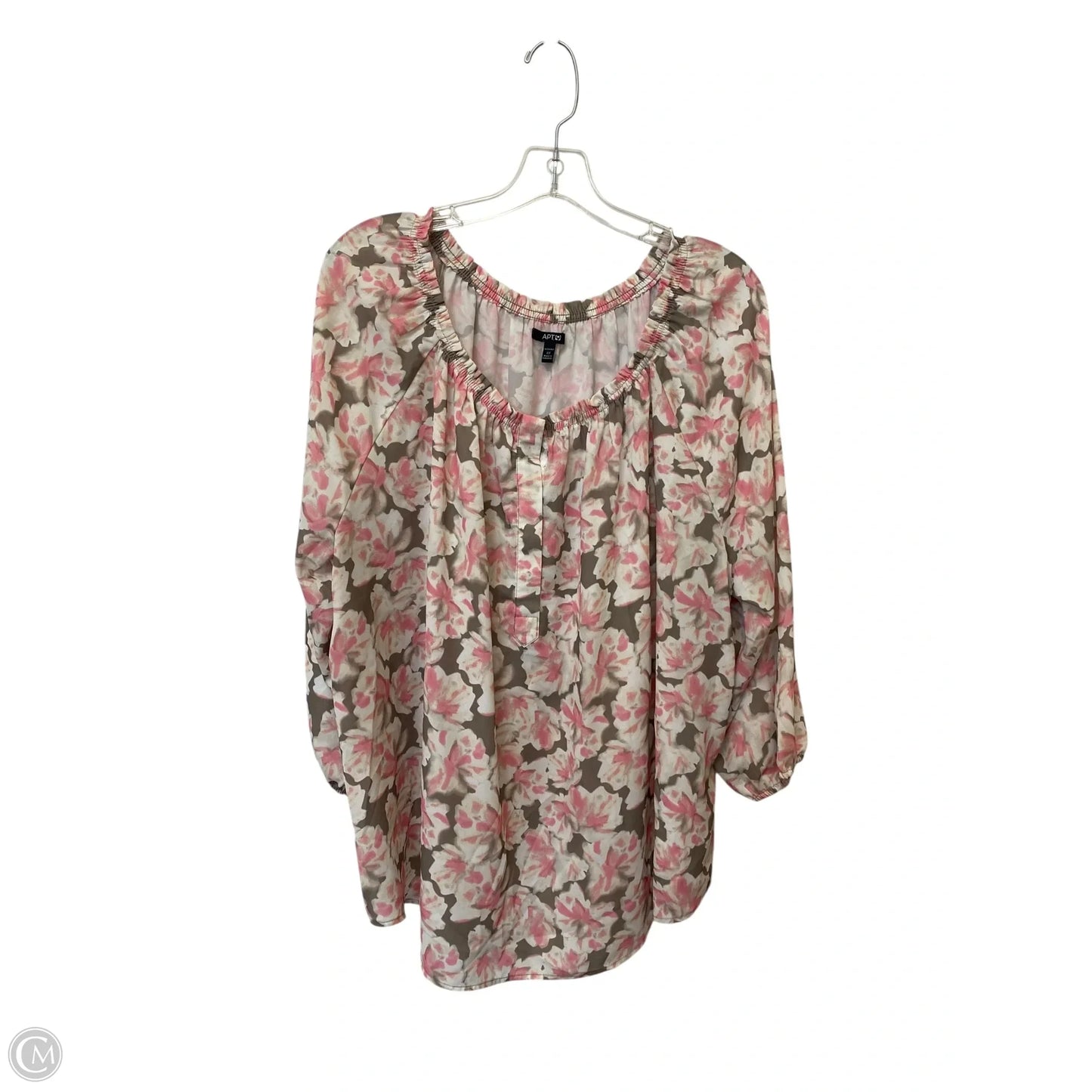 Top Long Sleeve By Apt 9 In Multi-colored, Size: 2x