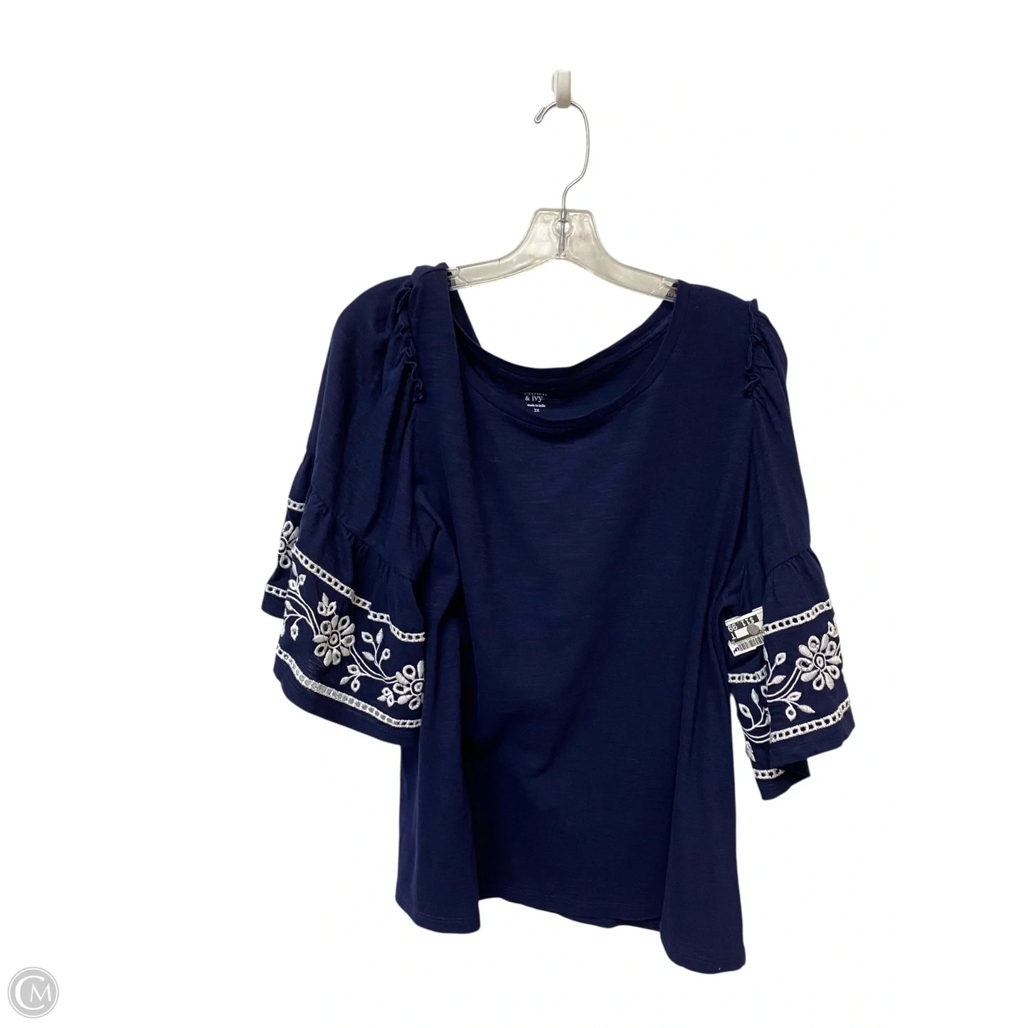 Top Short Sleeve By Crown And Ivy In Blue, Size: 2x