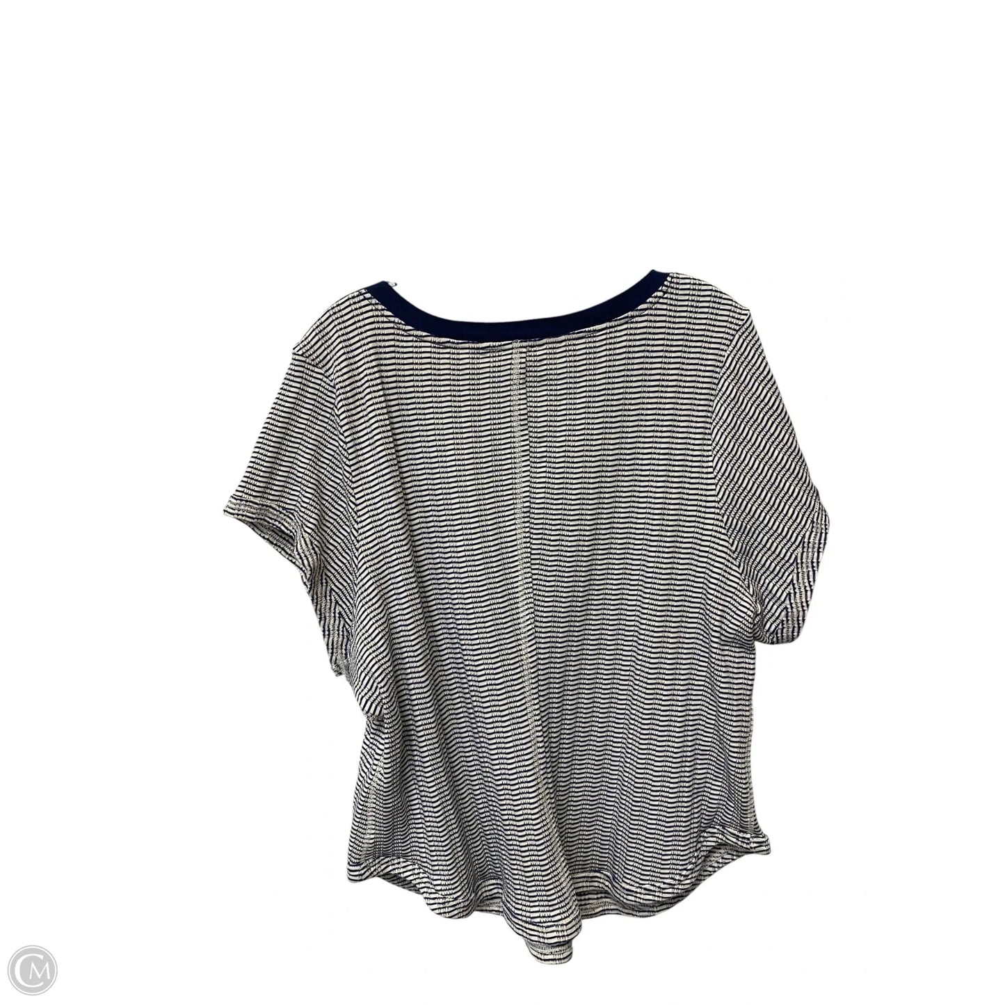 Top Short Sleeve By Pilcro In Blue & Cream, Size: 3x