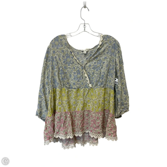 Top Long Sleeve By Cato In Multi-colored, Size: 18