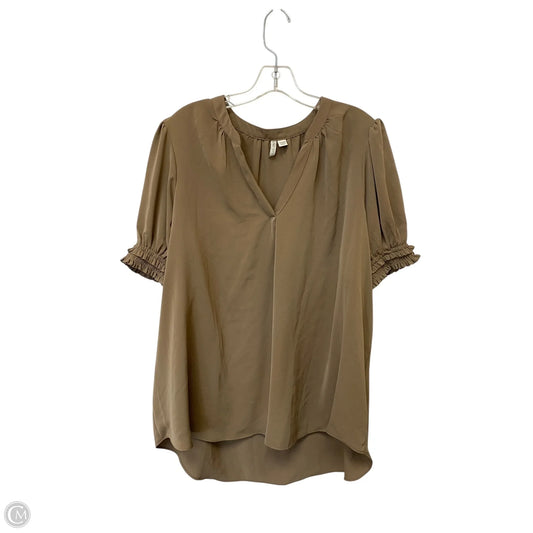 Top Short Sleeve By Cato In Brown, Size: 18
