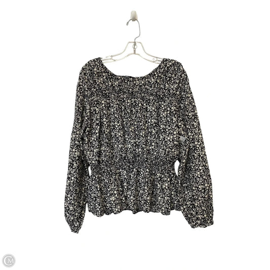Top Long Sleeve By Universal Thread In Floral Print, Size: Xxl