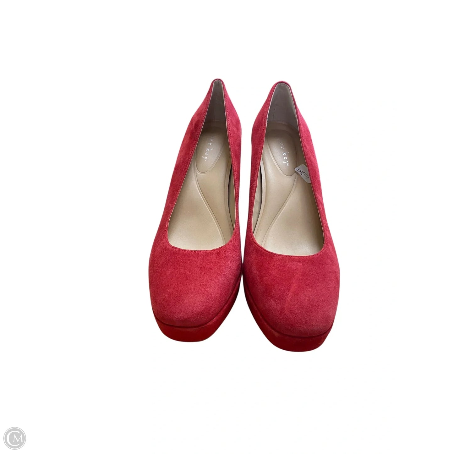 Shoes Heels Block By Copper Key In Red, Size: 9.5