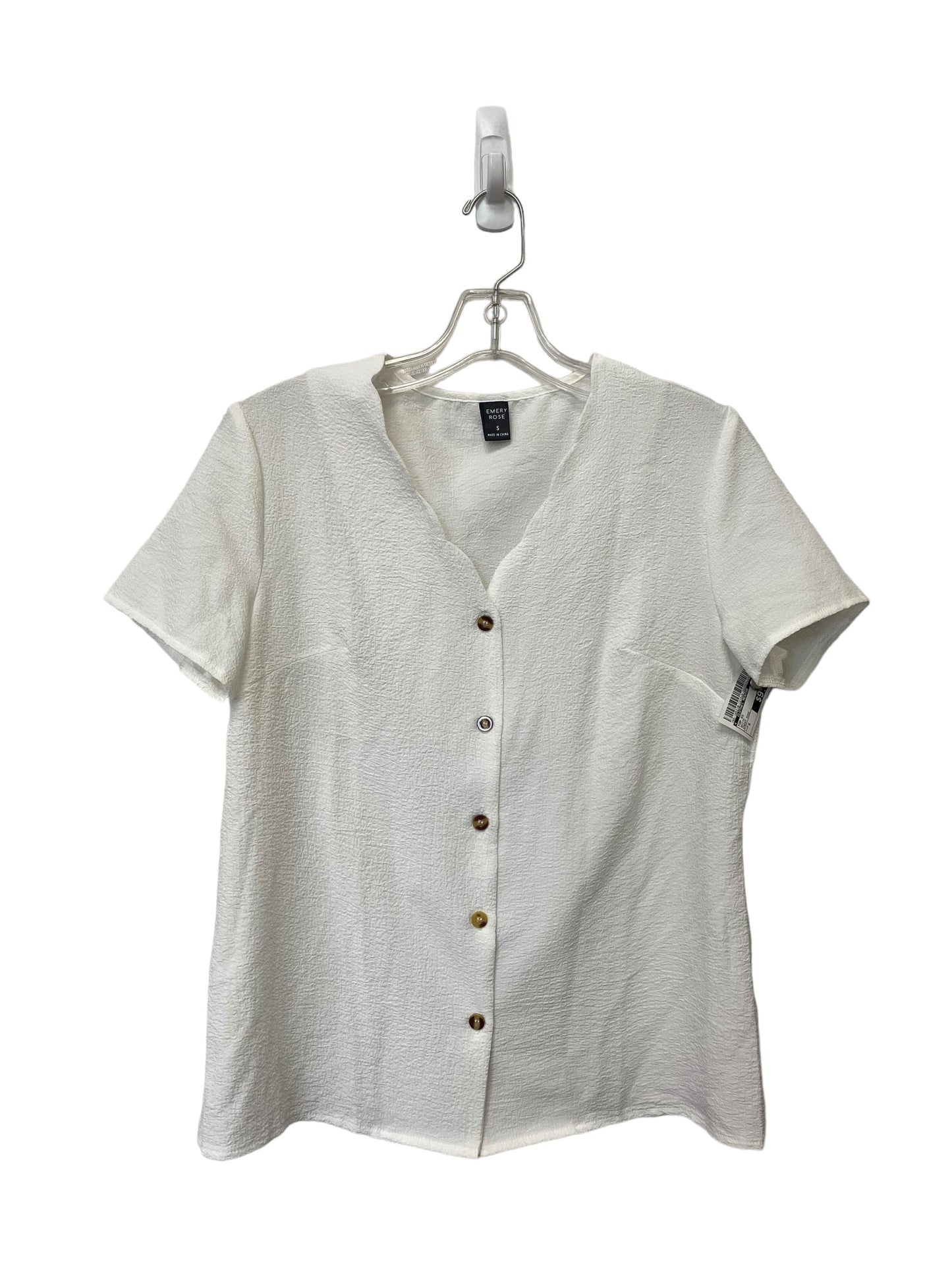 White Top Short Sleeve Clothes Mentor, Size S