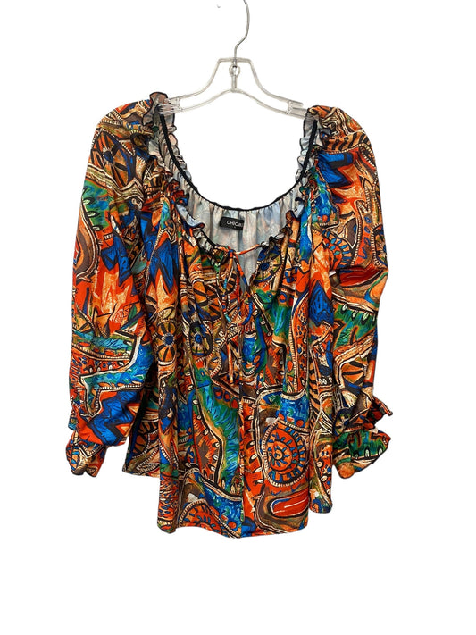 Multi-colored Top Long Sleeve Clothes Mentor, Size L