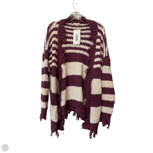 Cardigan By Ee Some In Cream & Purple, Size: M