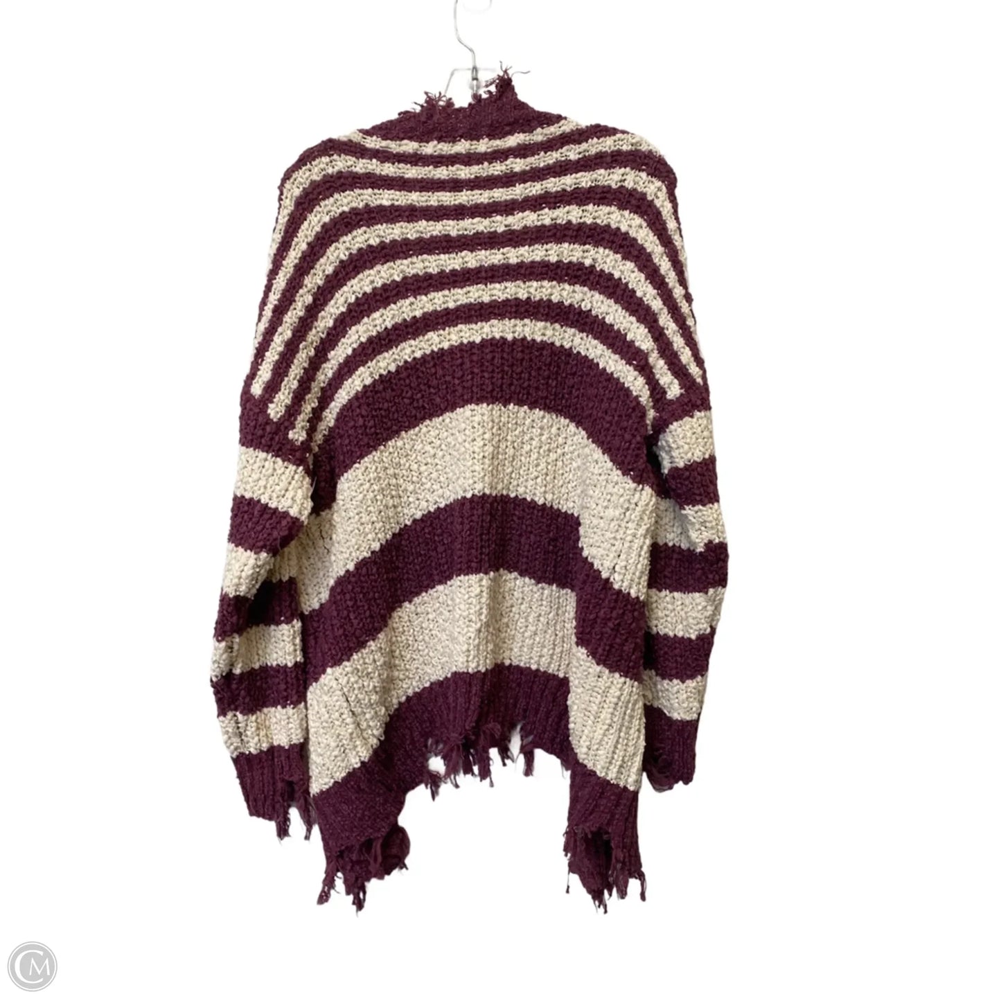 Cardigan By Ee Some In Cream & Purple, Size: M