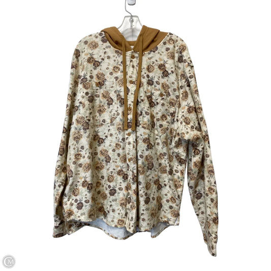 Sweatshirt Hoodie By Clothes Mentor In Floral Print, Size: Xxl