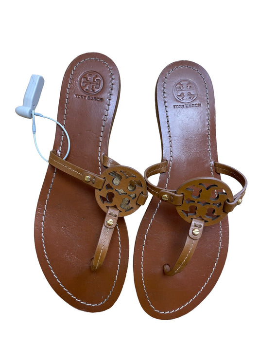 Sandals Flip Flops By Tory Burch In Brown, Size: 9