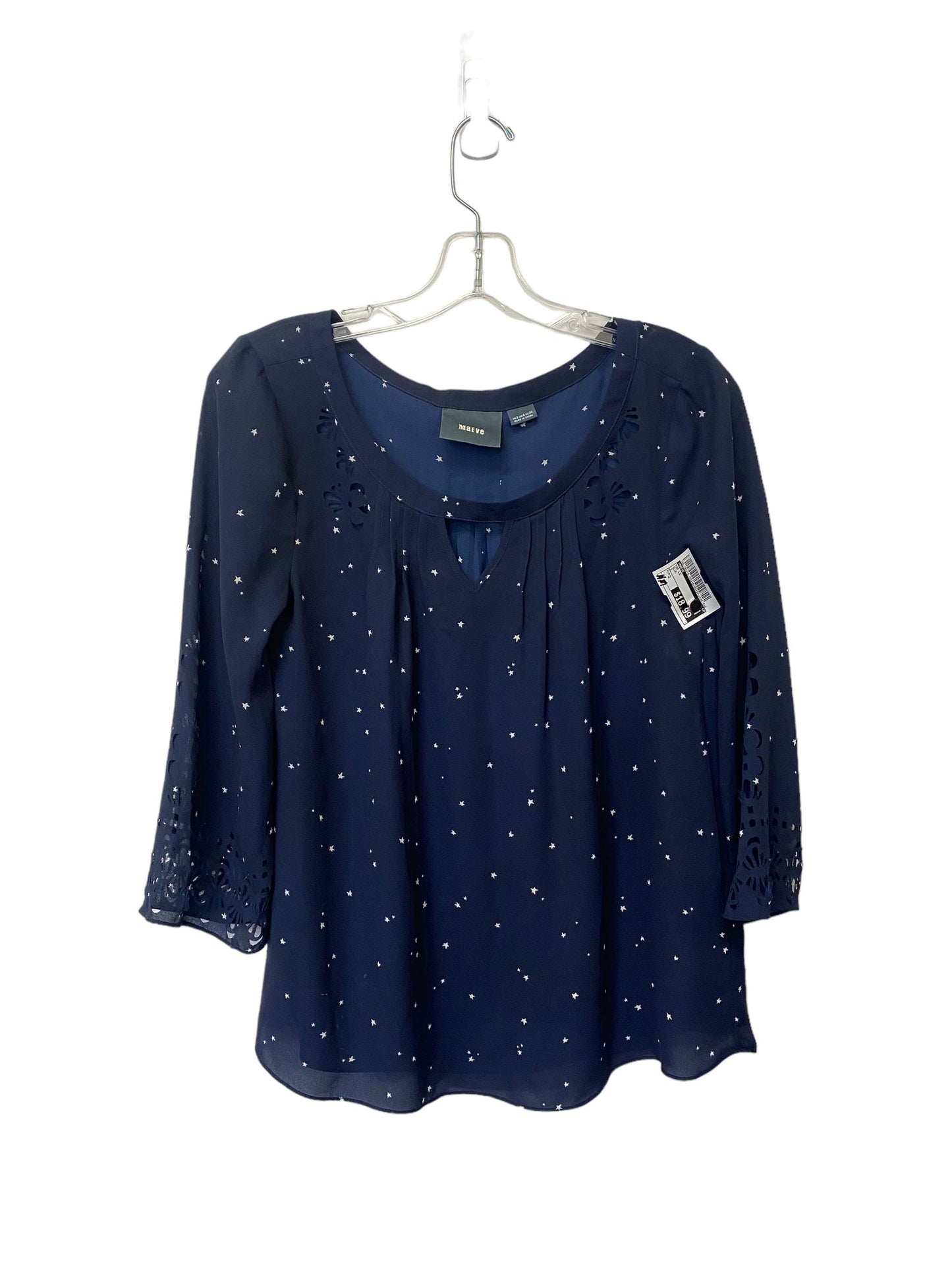 Top Long Sleeve By Maeve In Blue, Size: 2