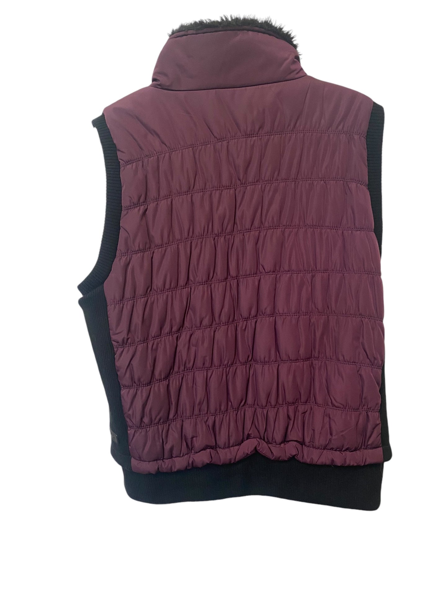 Vest Puffer & Quilted By Calvin Klein In Black & Purple, Size: Xl