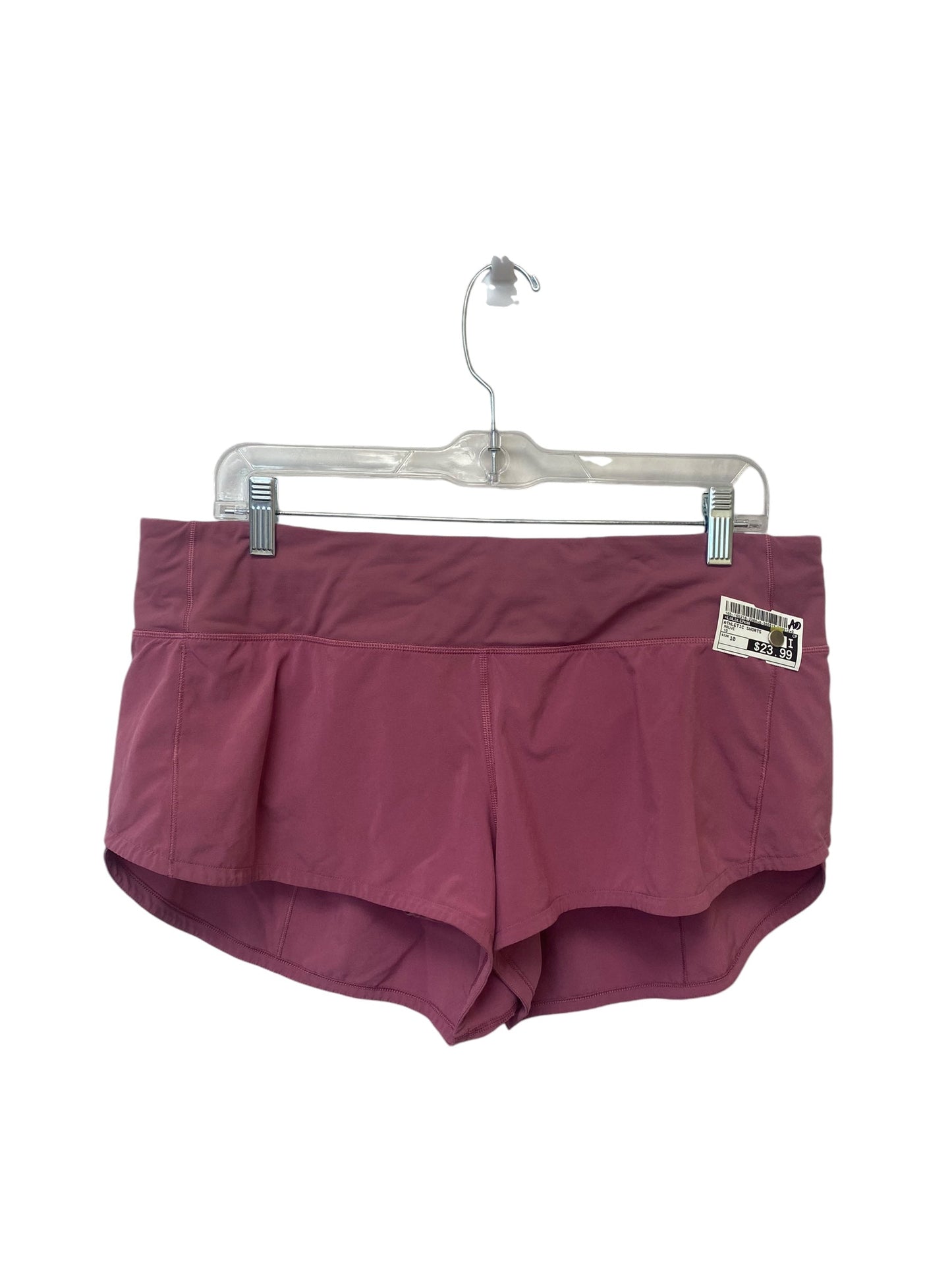 Athletic Shorts By Lululemon In Mauve, Size: 10