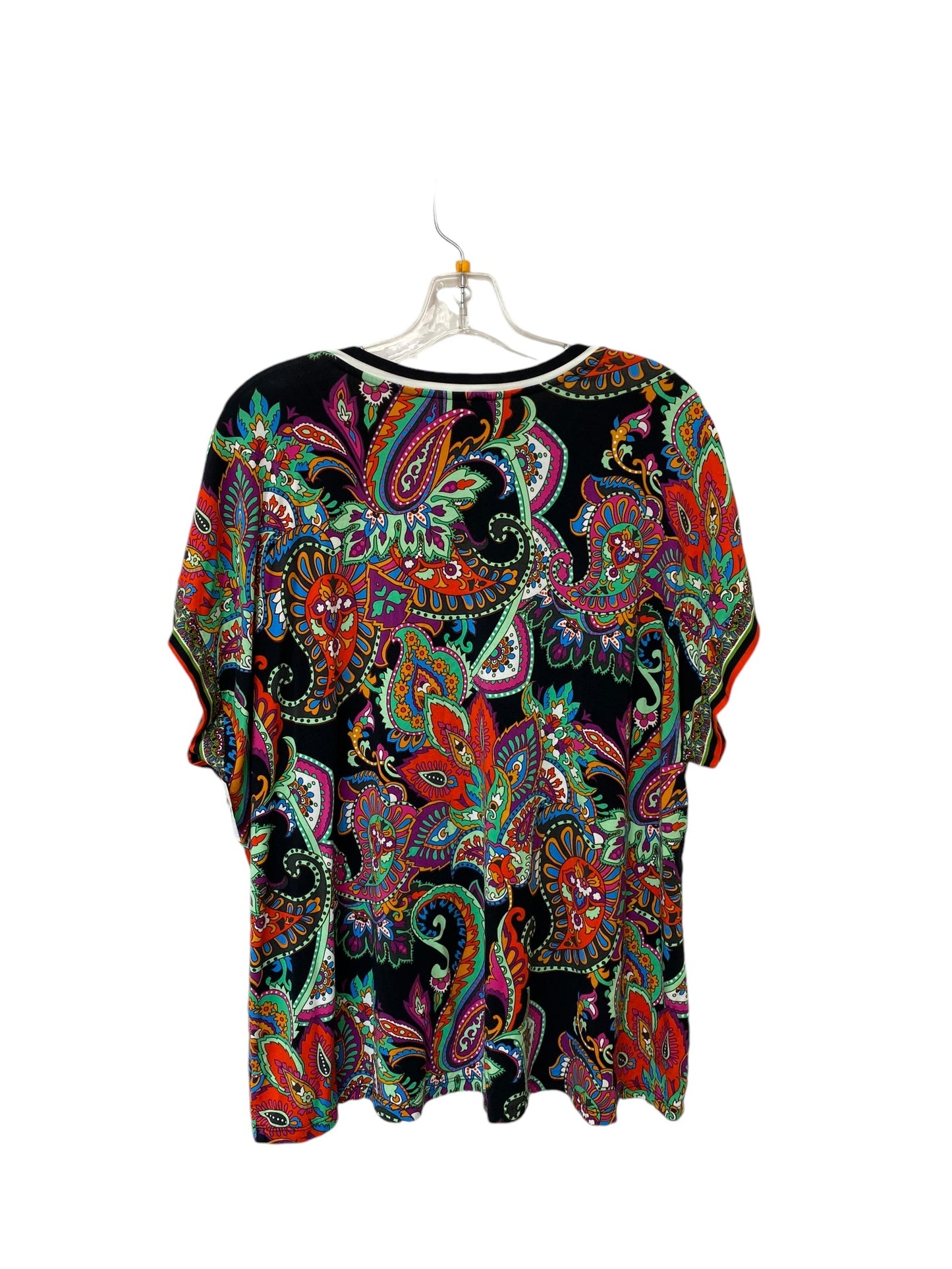 Top Short Sleeve By Johnny Was In Multi-colored, Size: Xxl