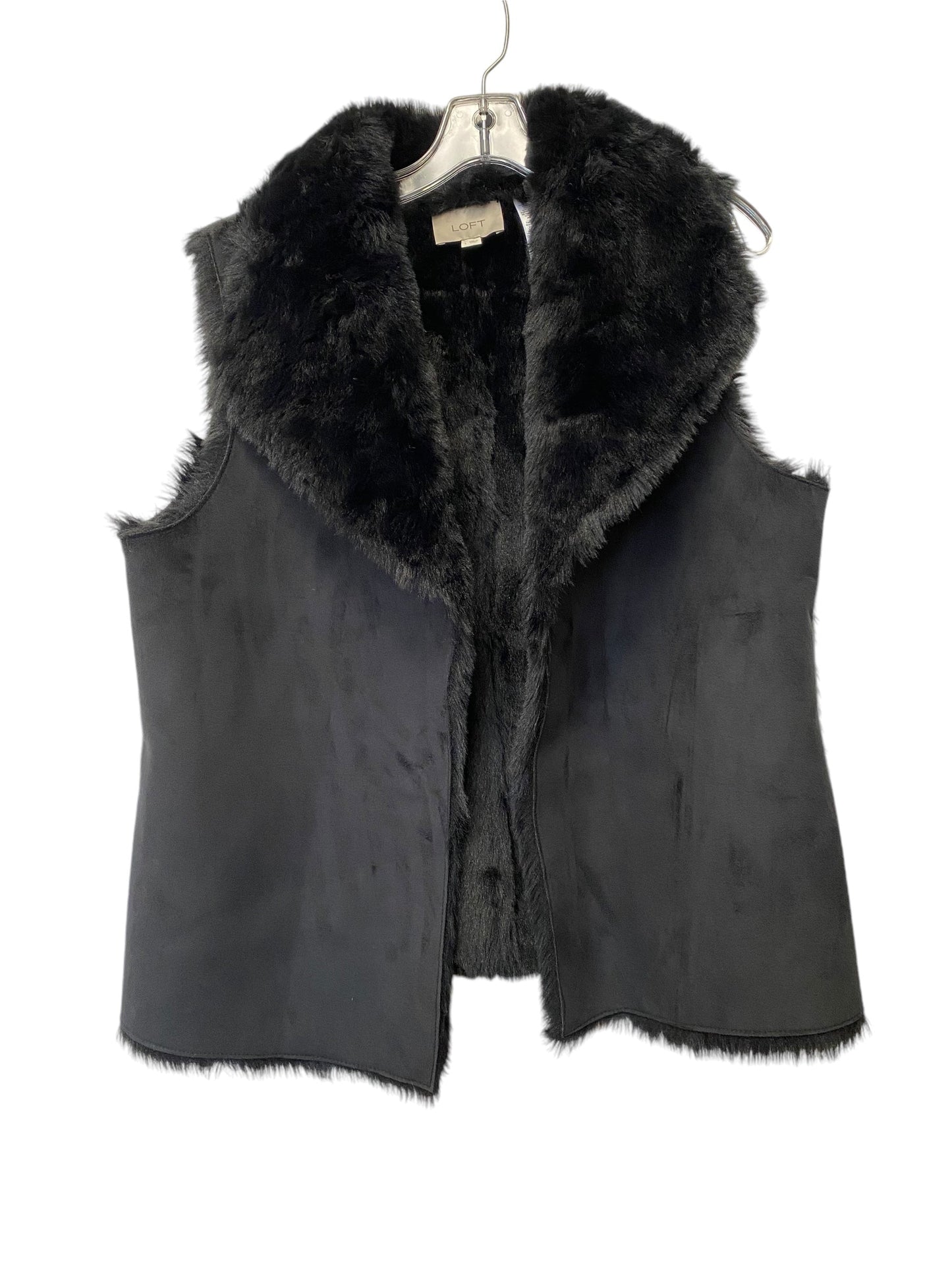 Vest Faux Fur & Sherpa By Loft In Black, Size: L