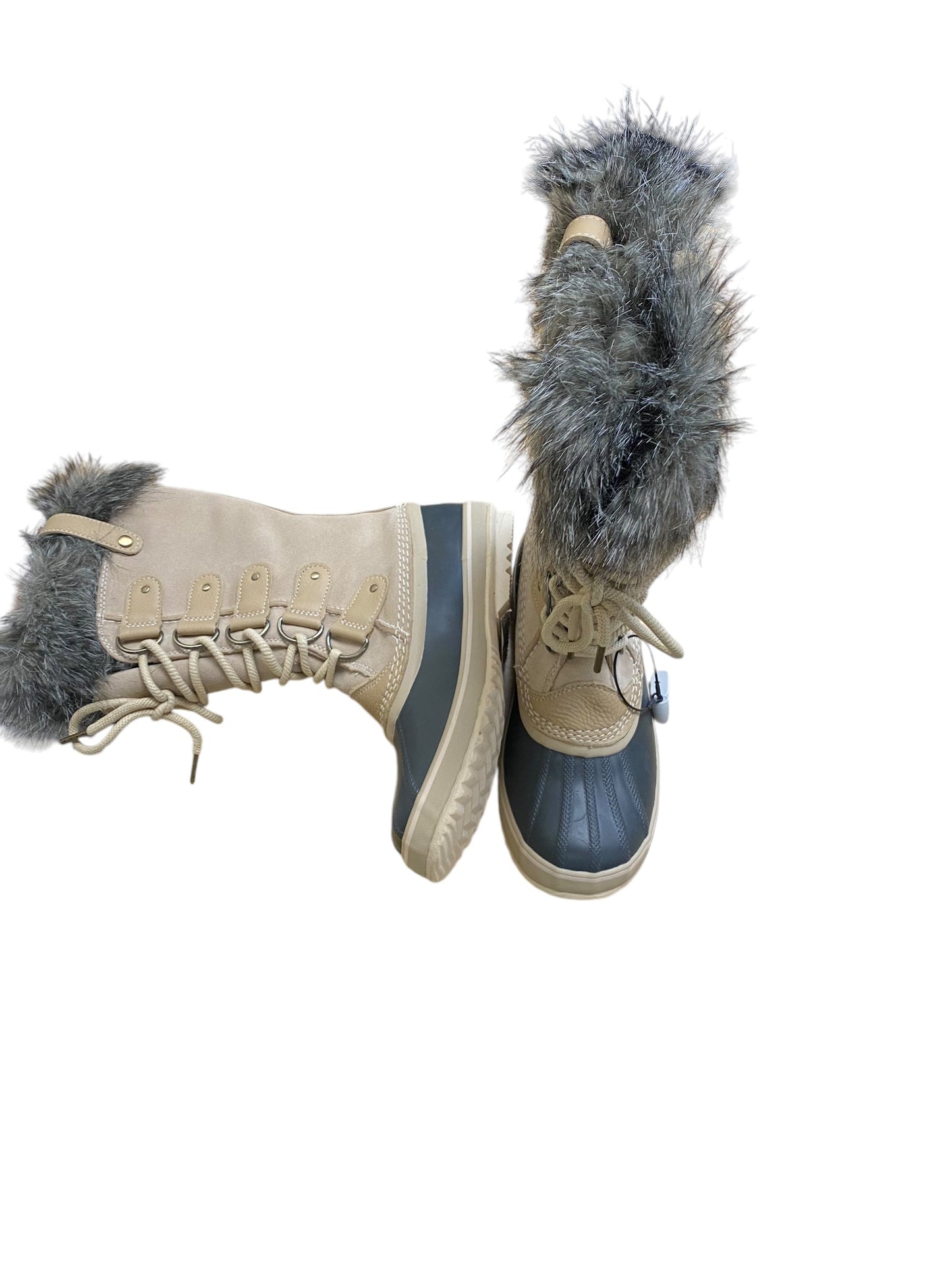 Boots Snow By Sorel In Grey & Tan, Size: 9