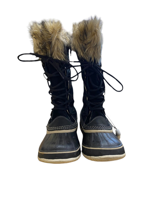 Boots Snow By Sorel In Black & Tan, Size: 9