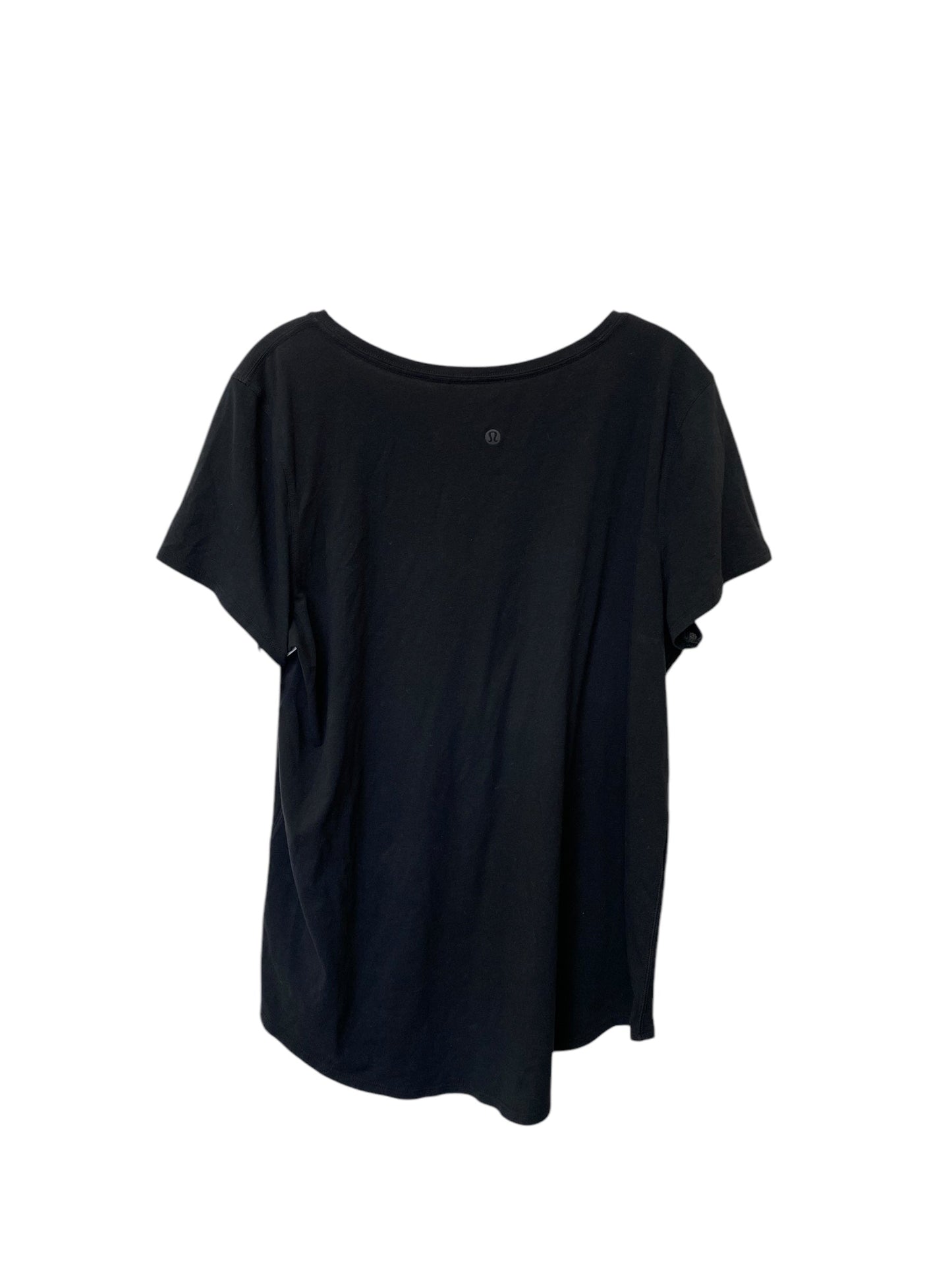 Athletic Top Short Sleeve By Lululemon In Black, Size: M