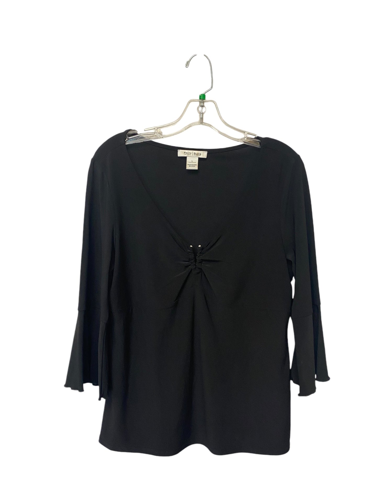 Top Long Sleeve By White House Black Market In Black, Size: L