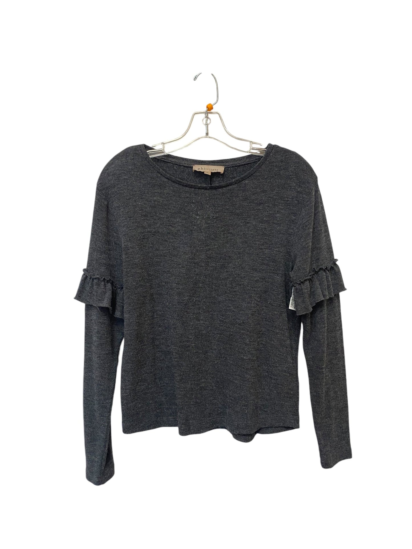 Top Long Sleeve By Philosophy In Grey, Size: S