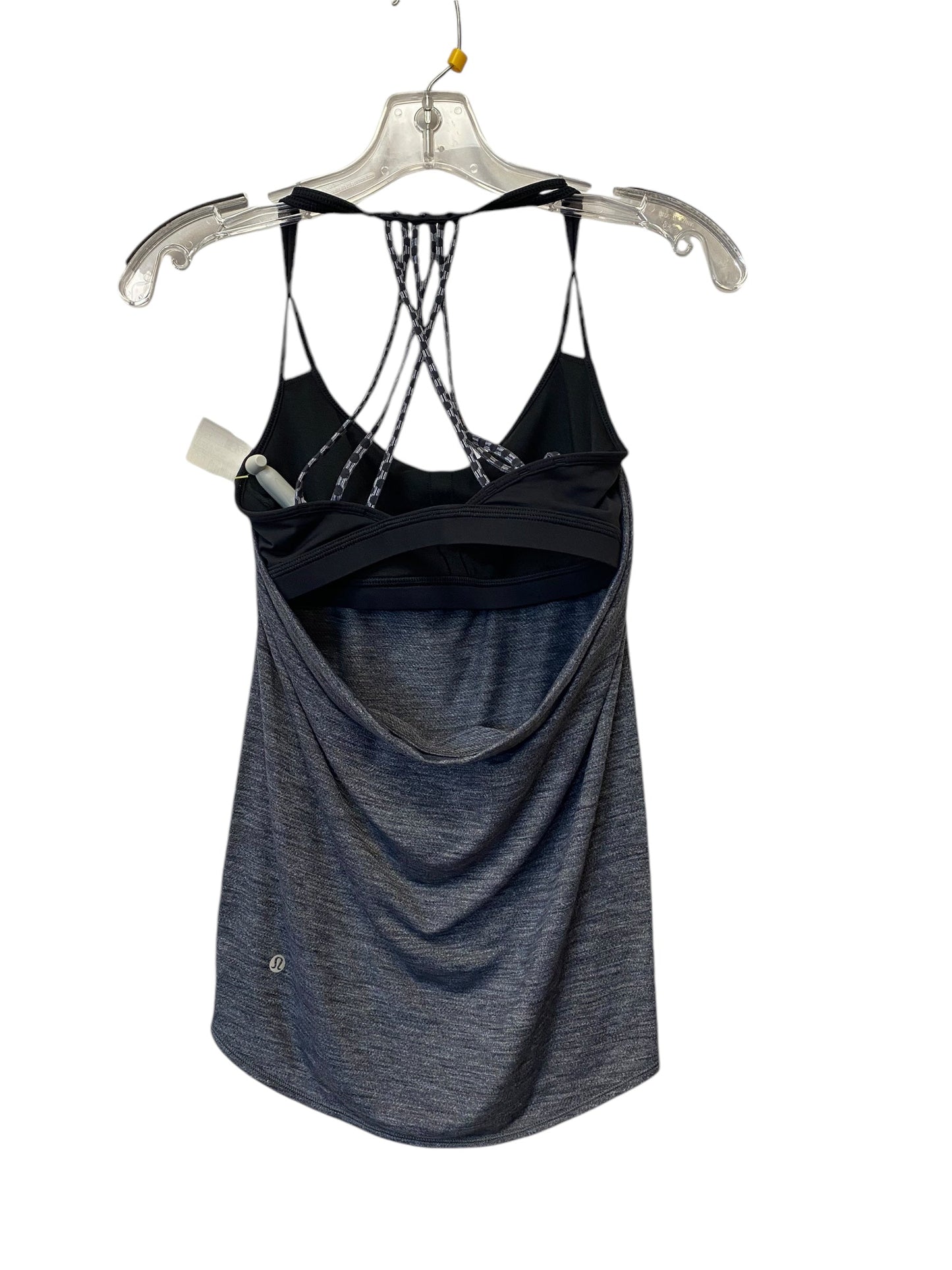 Athletic Tank Top By Lululemon In Black & Grey, Size: 4