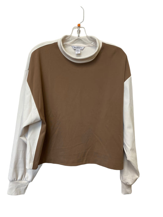 Top Long Sleeve By Athleta In Brown & Cream, Size: L