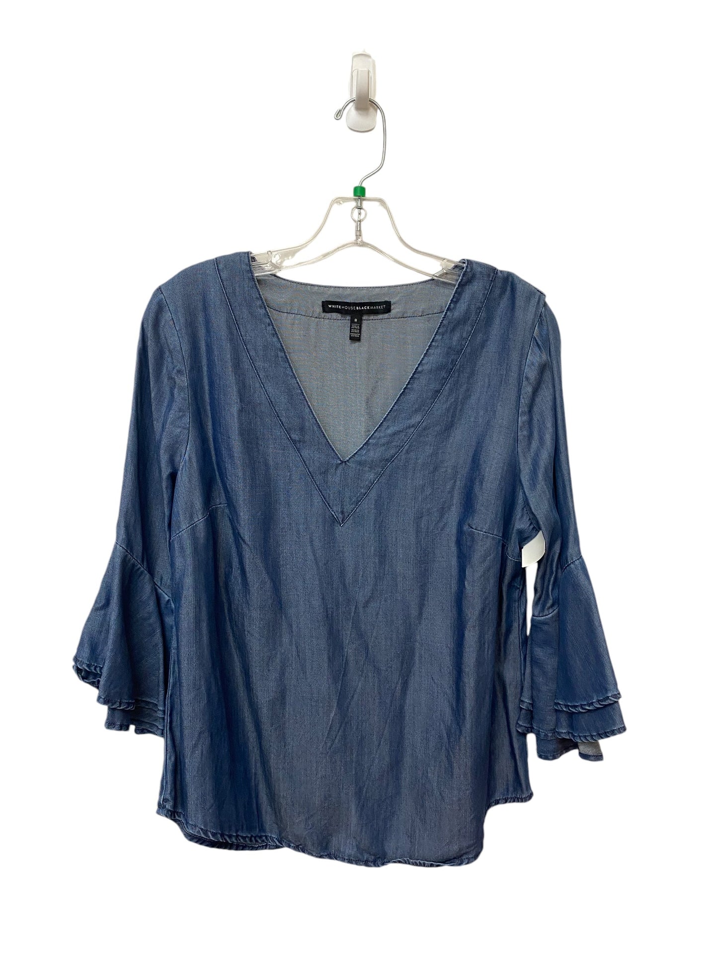 Top Long Sleeve By White House Black Market In Blue, Size: 8