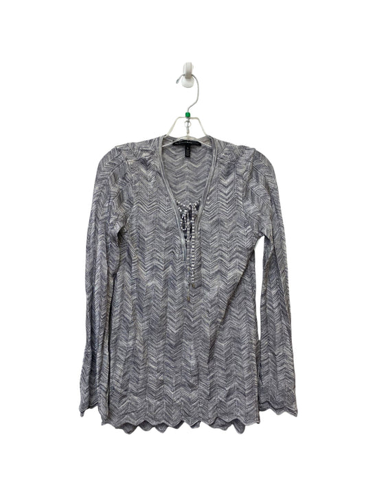 Top Long Sleeve By White House Black Market In Grey & Silver, Size: S