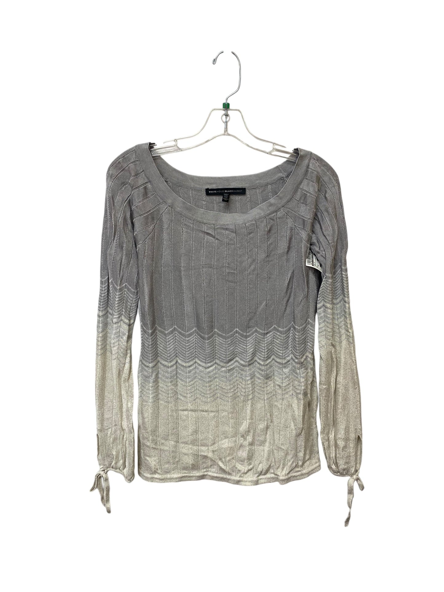 Top Long Sleeve By White House Black Market In Cream & Silver, Size: S