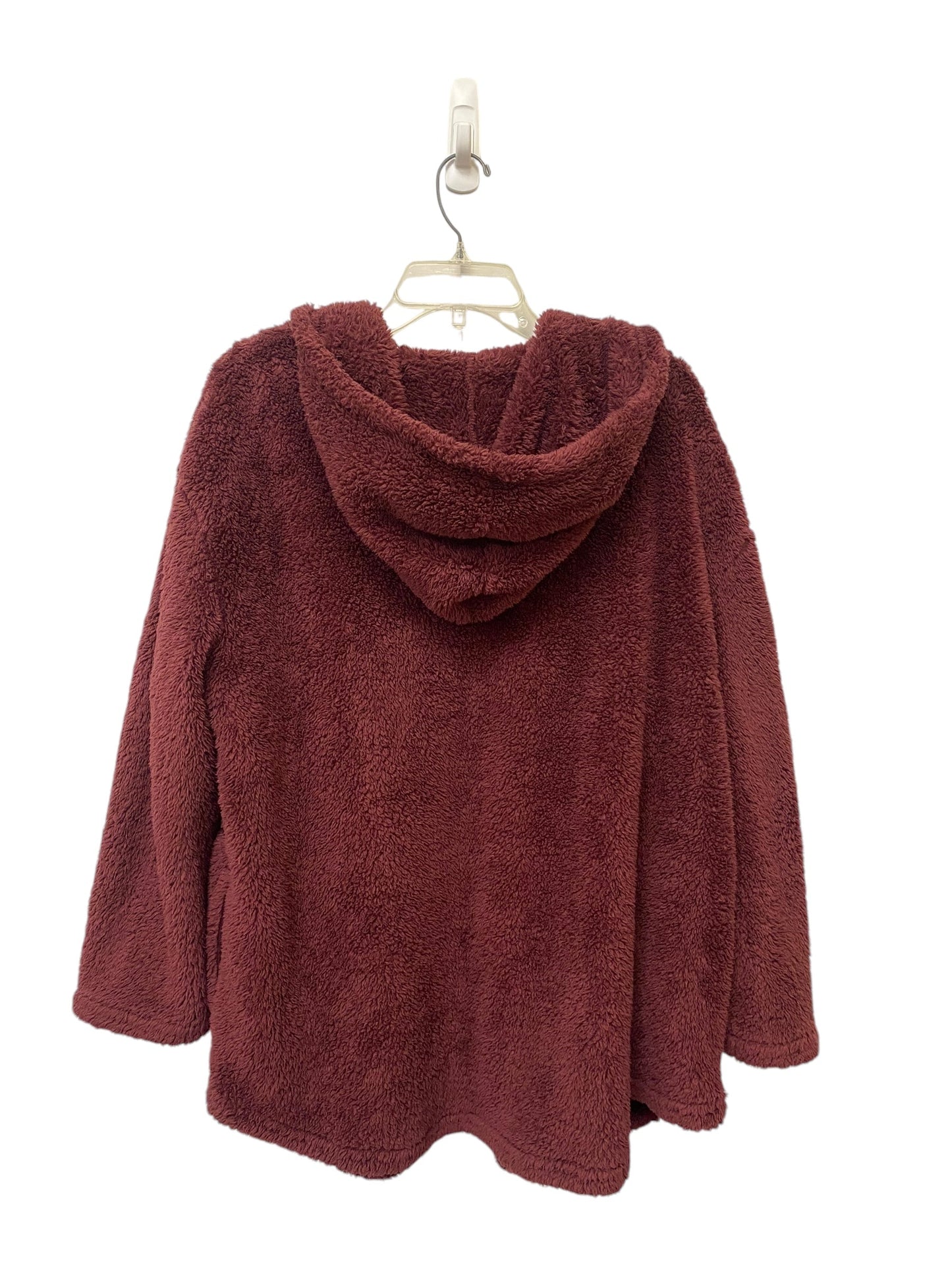 Jacket Faux Fur & Sherpa By Serra In Maroon, Size: L