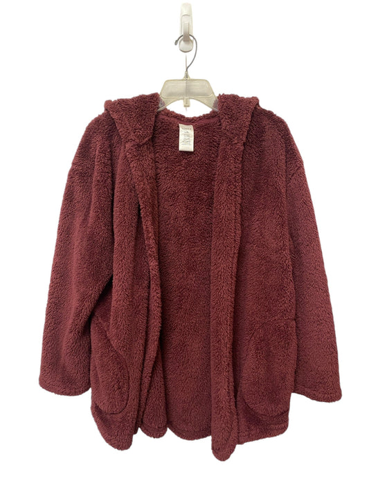 Jacket Faux Fur & Sherpa By Serra In Maroon, Size: L