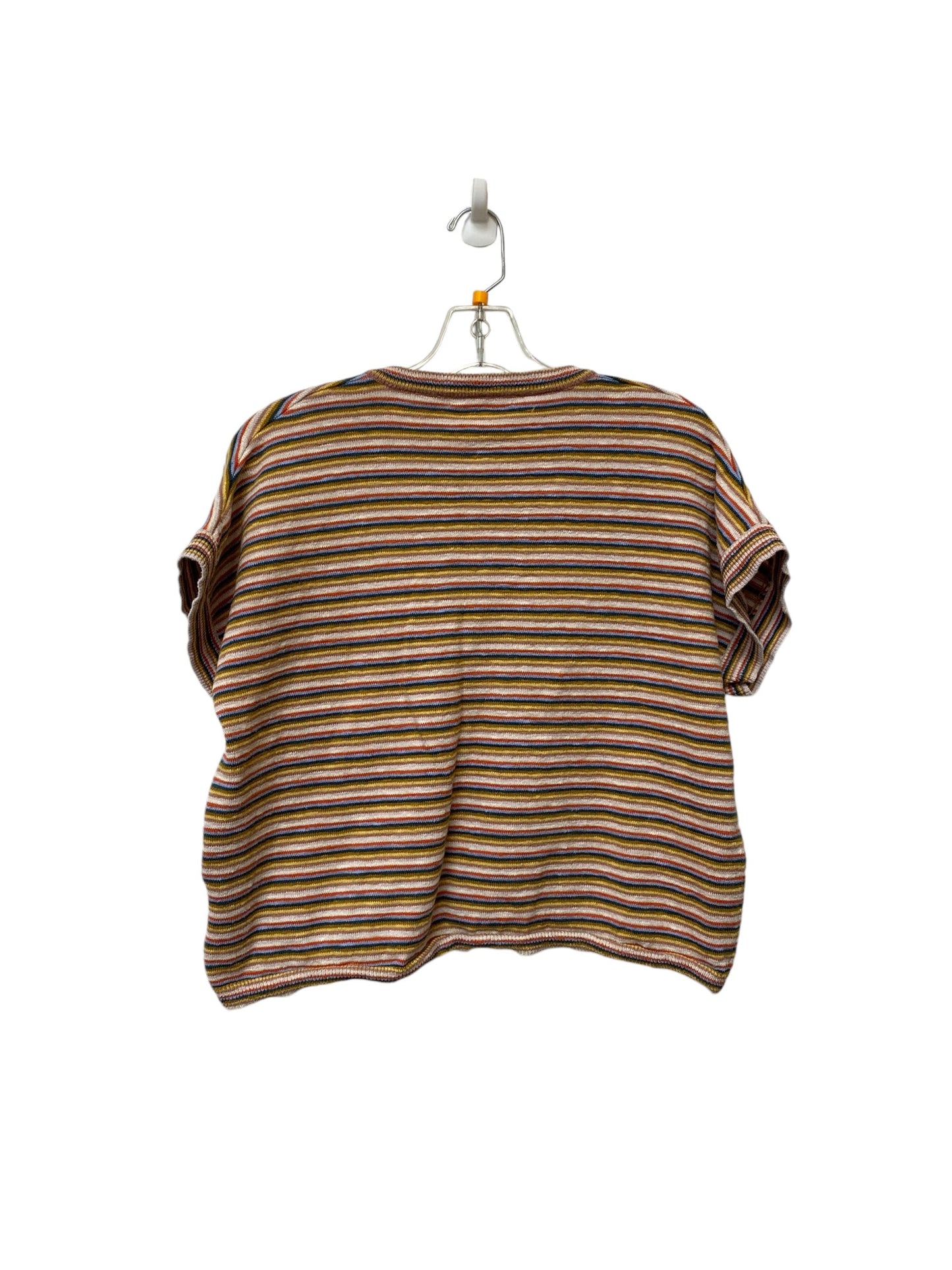 Top Short Sleeve By Madewell In Striped Pattern, Size: S