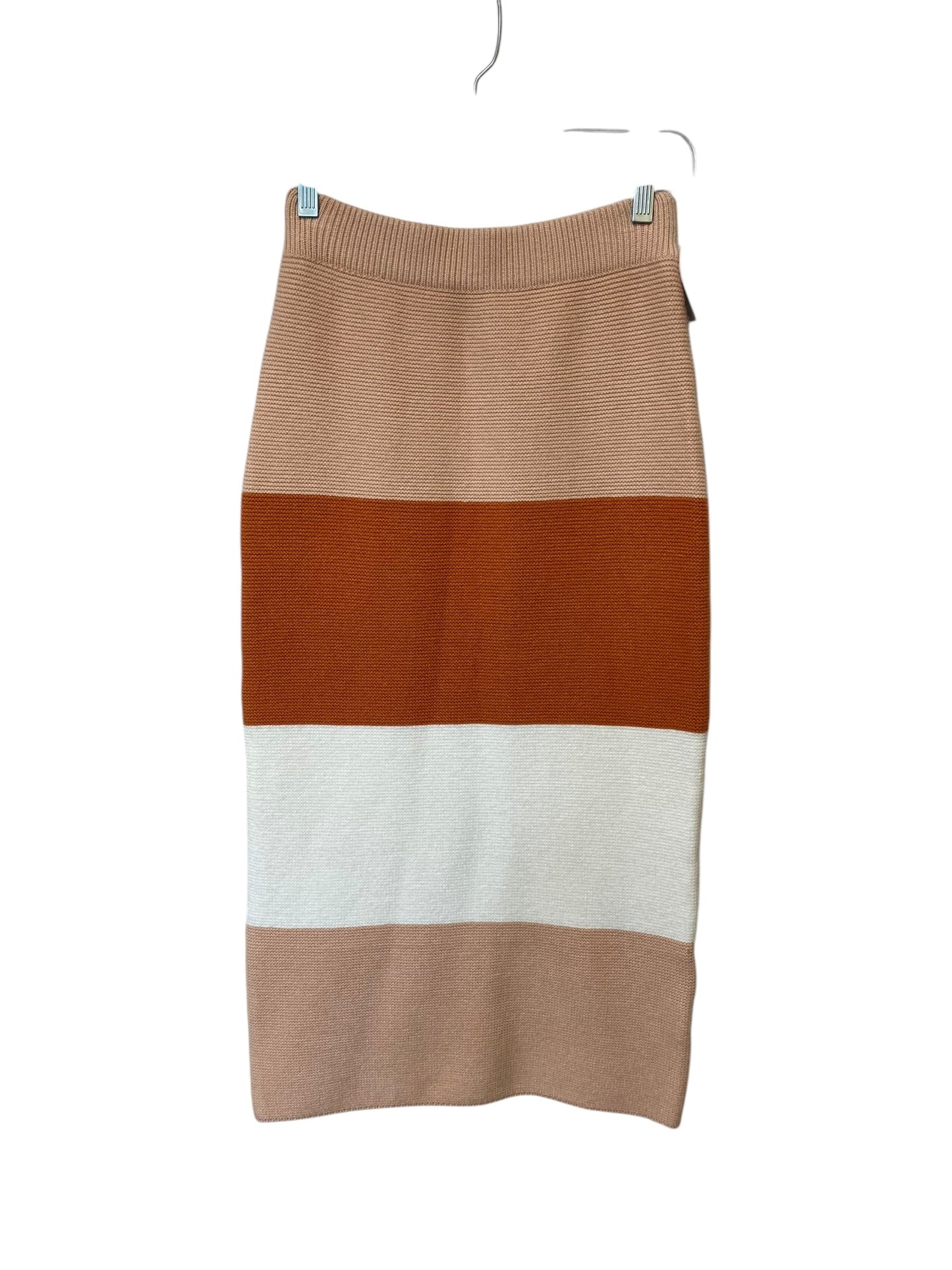 Skirt Set 2pc By Main Strip In Cream & Orange, Size: S