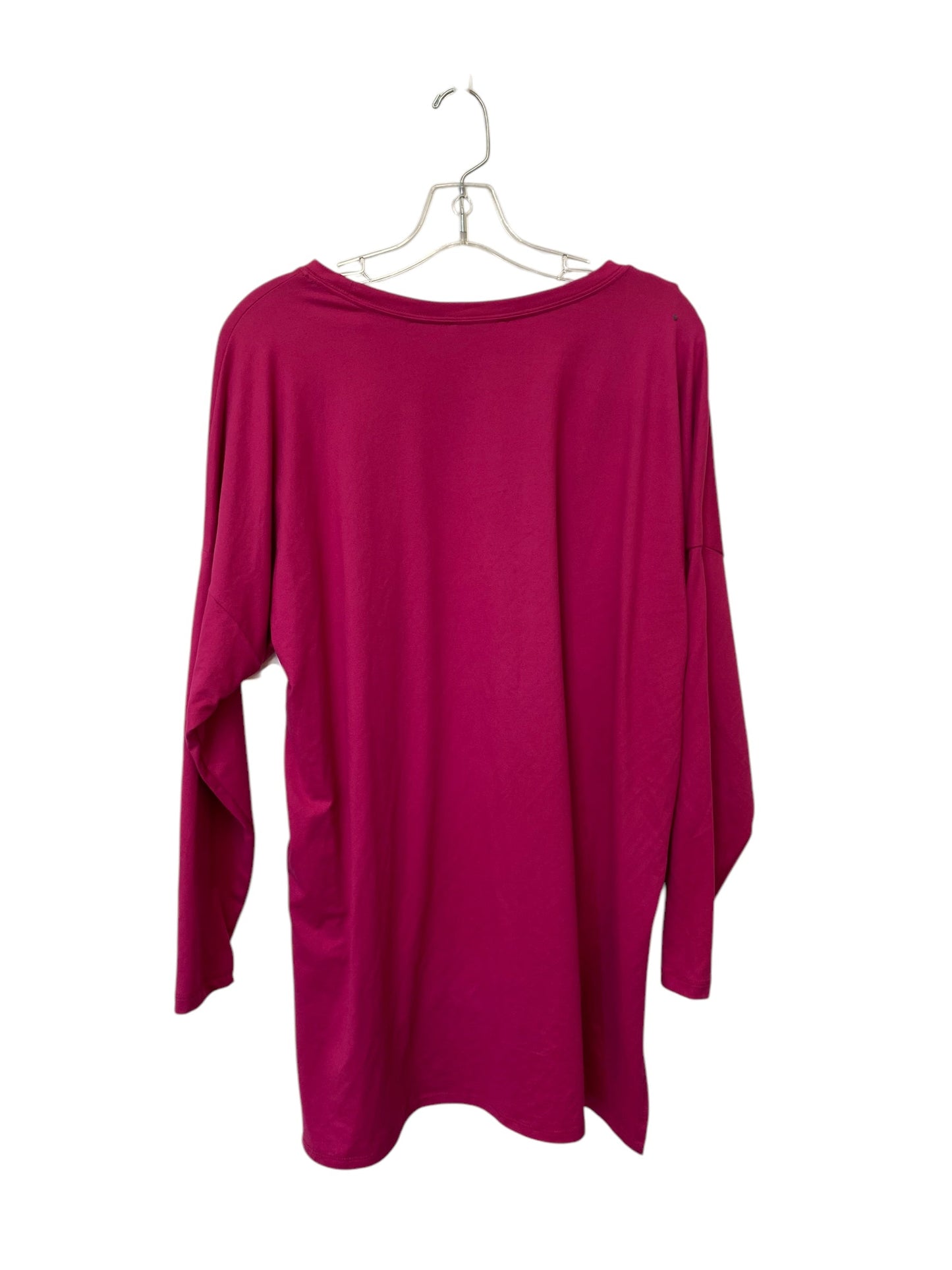 Top Long Sleeve Basic By Zenana Outfitters In Pink, Size: Xl