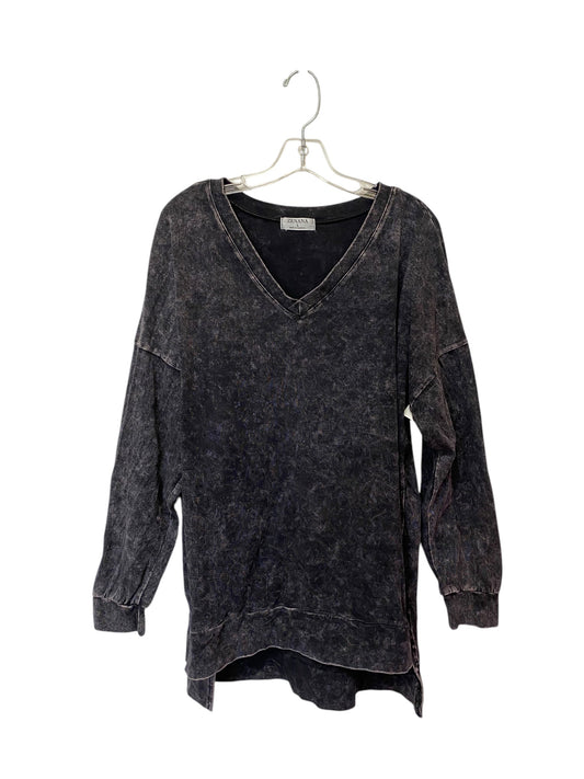 Top Long Sleeve Basic By Zenana Outfitters In Grey, Size: L