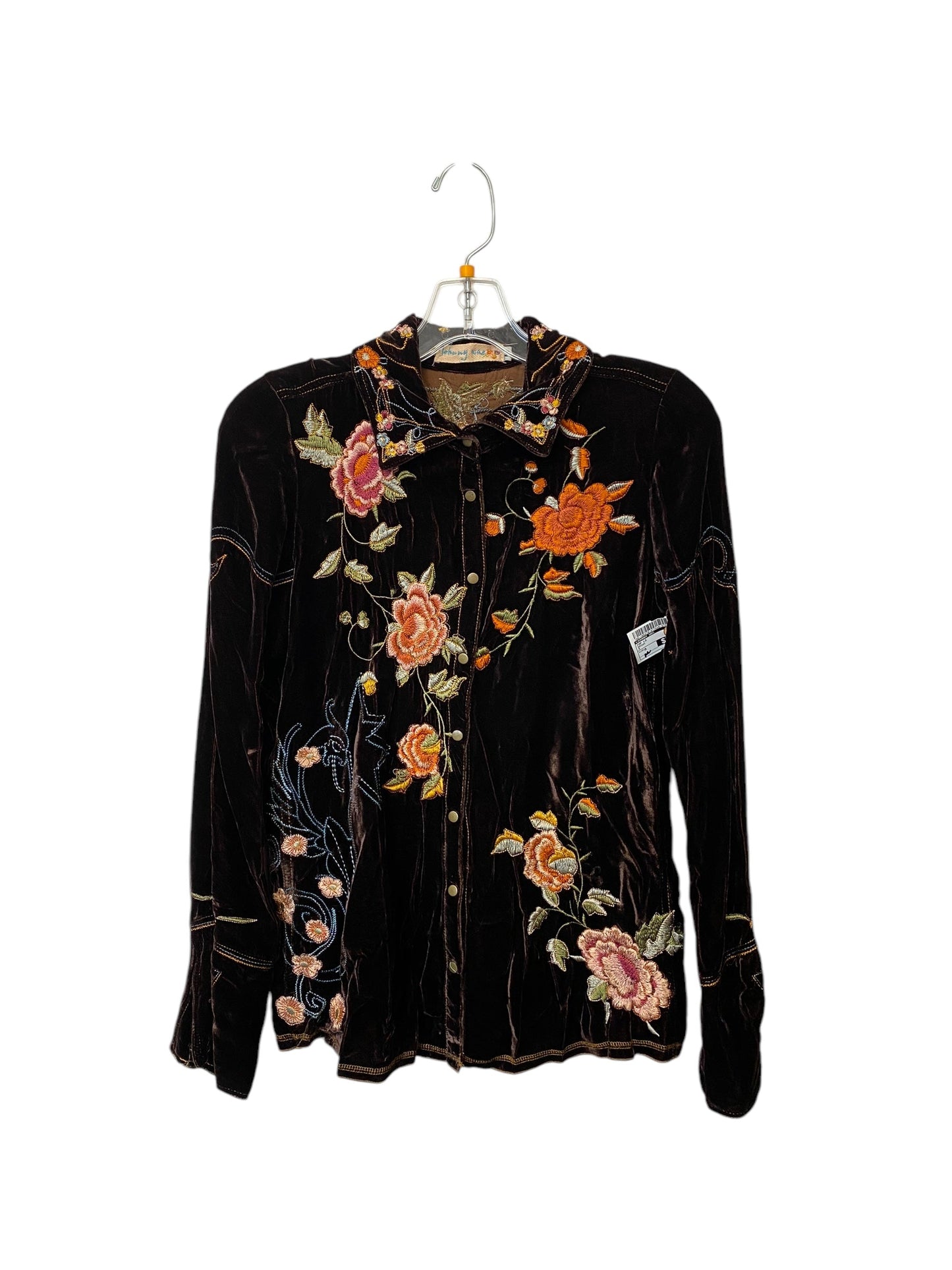 Top Long Sleeve By Johnny Was In Brown, Size: M