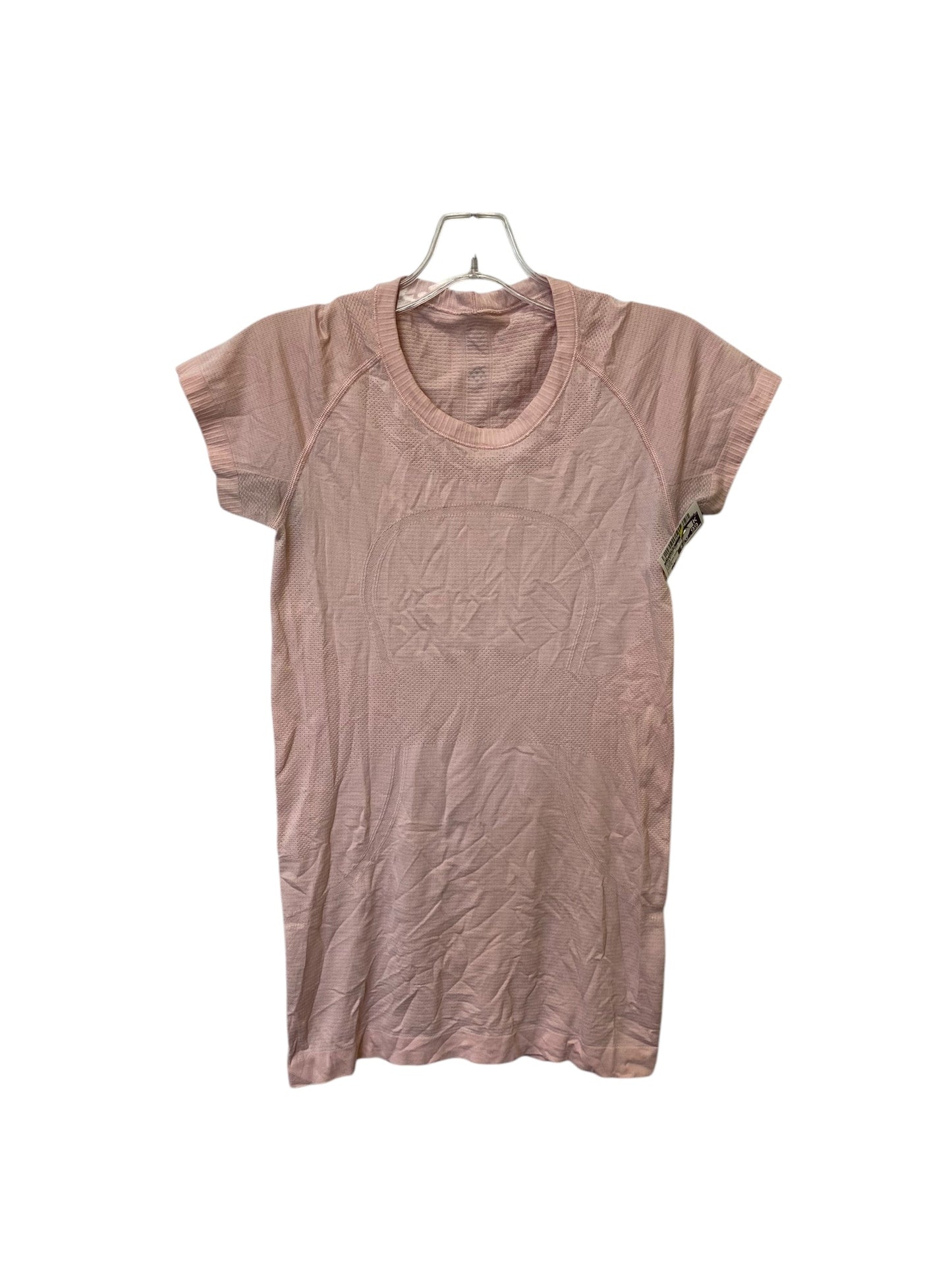 Athletic Top Short Sleeve By Lululemon In Pink, Size: S