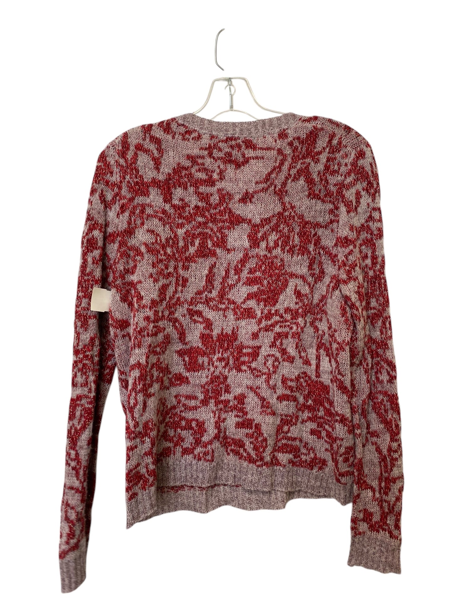 Sweater By White House Black Market In Grey & Red, Size: M