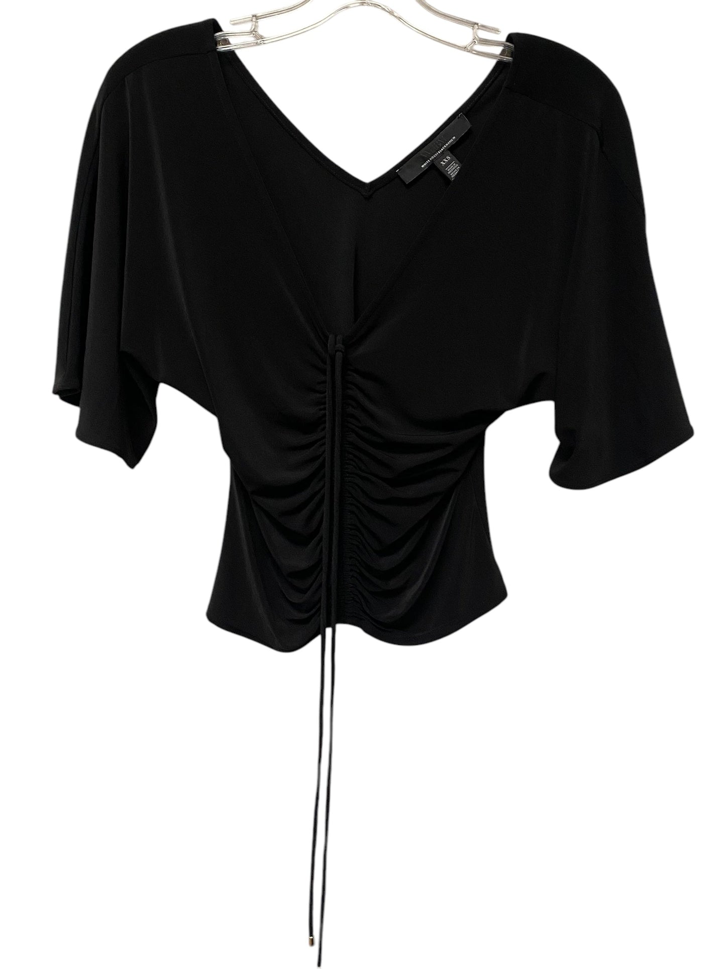 Top Short Sleeve By White House Black Market In Black, Size: Xxs